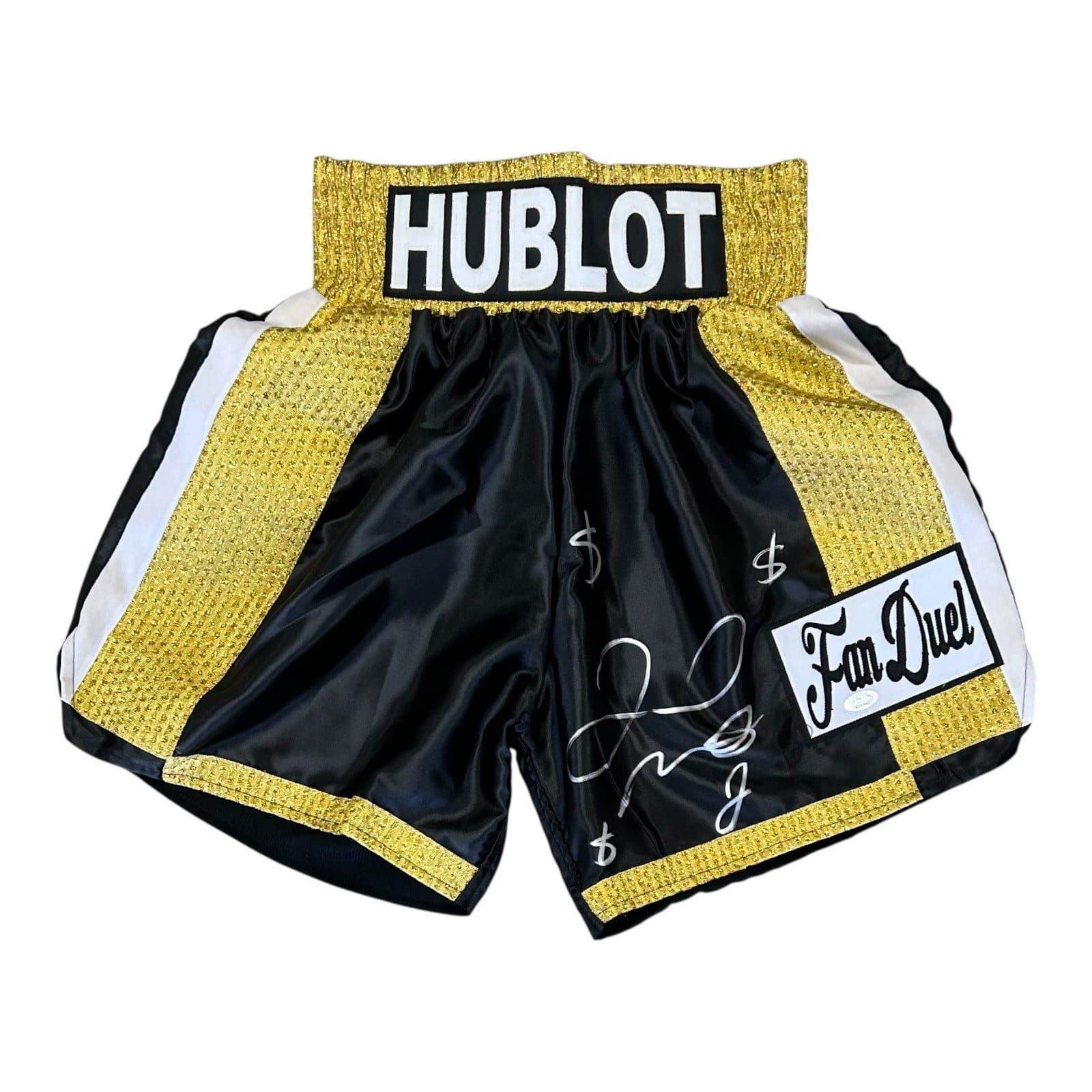 FLOYD MAYWEATHER JR. AUTOGRAPHED BOXING TRUNKS JSA w INSCRIPTIONS $$$$ Floyd Mayweather Jr. Other floyd-mayweather-jr-boxing-trunks-inscriptions, supplier stock photo