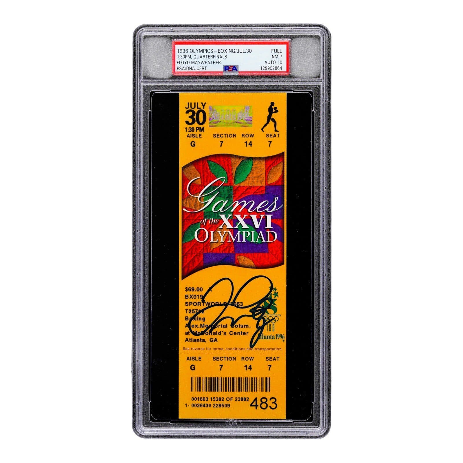 FLOYD MAYWEATHER JR. SIGNED 1996 OLYMPICS BOXING QUARTERFINALS TICKET STUB PSA 7 Floyd Mayweather Jr. Ticket Stub floyd-mayweather-jr-1996-olympics-boxing, supplier stock photo