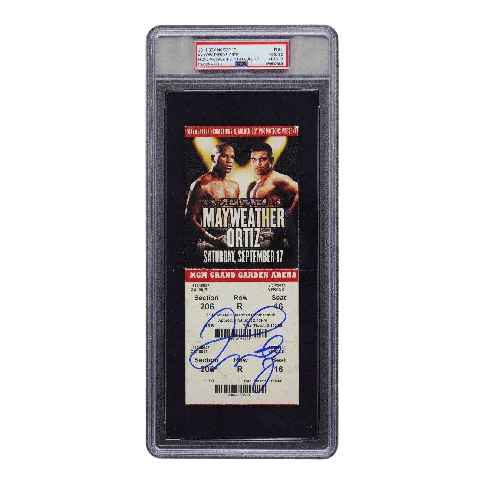 FLOYD MAYWEATHER JR. SIGNED MAYWEATHER VS ORTIZ 9/17/2011 TICKET PSA GOOD 2 Floyd Mayweather Jr. Ticket Stub floyd-mayweather-jr-vs-ortiz-9, supplier stock photo