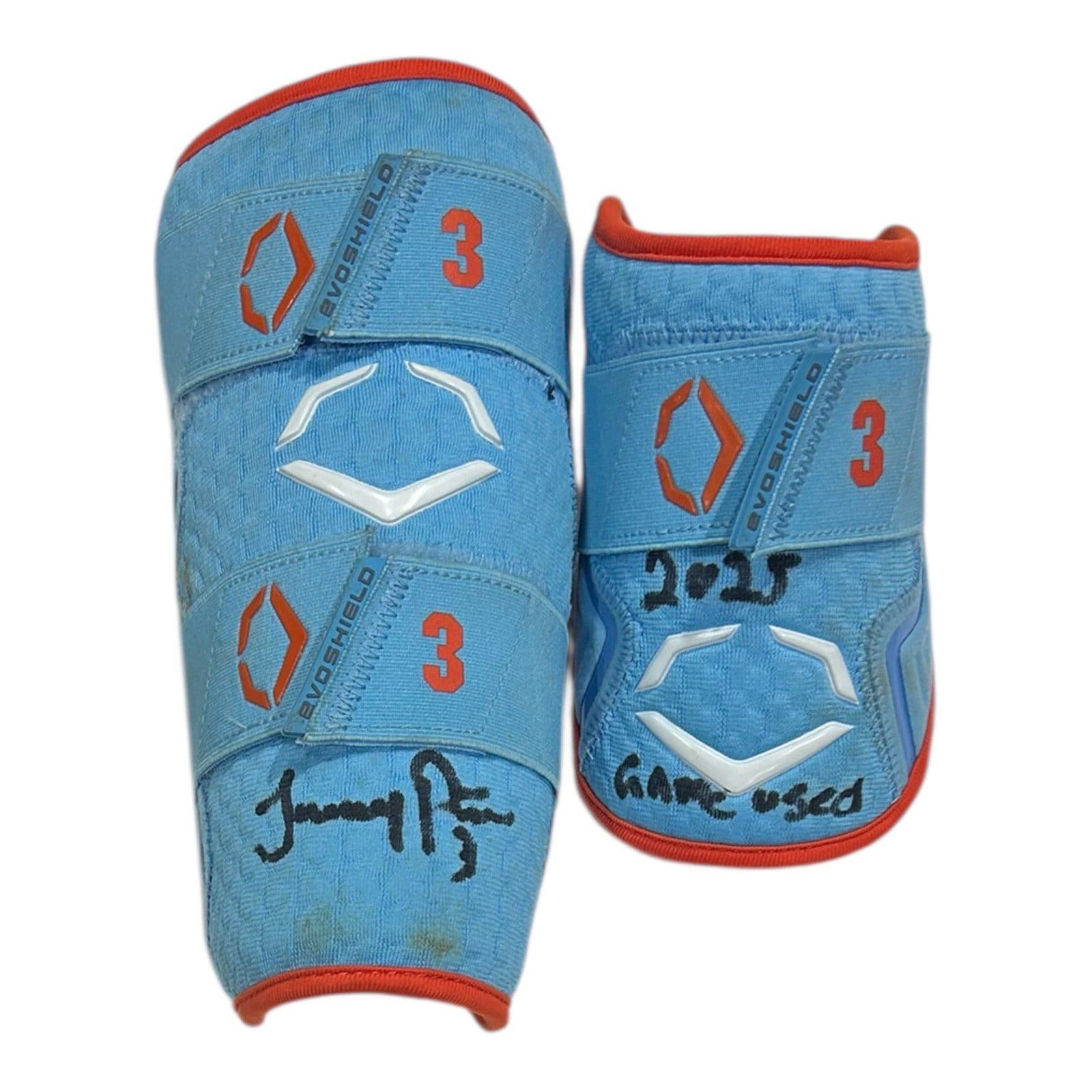 JEREMY PENA SIGNED 2025 SEASON GAME USED EvoSHIELD PROTECTIVE GEAR SET Baby Blue Jeremy Peña Ball jeremy-pena-2025-season-game-used, Houston Astros, supplier stock photo