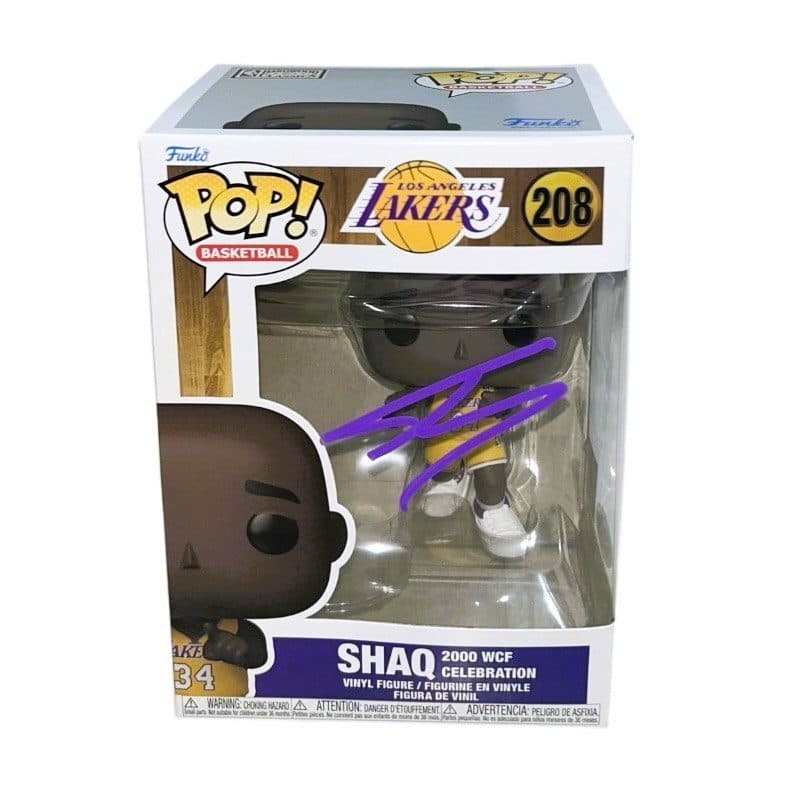 SHAQUILLE SHAQ O’NEAL AUTOGRAPHED FUNKO POP 208 JSA LOS ANGELES LAKERS PURPLE Shaquille O'Neal Ball shaquille-shaq-oneal-funko-pop-208, Los Angeles Lakers, supplier stock photo
