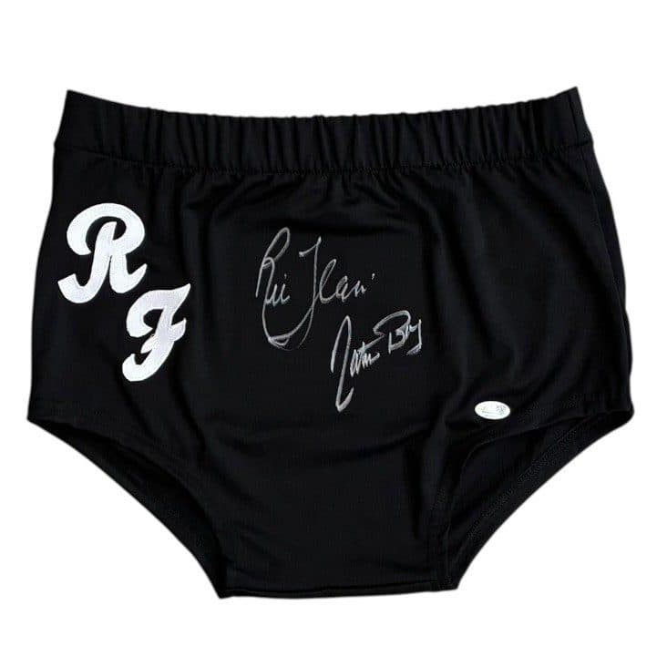 RIC FLAIR AUTOGRAPHED BLACK TRUNKS JSA NATURE BOY Ric Flair Other ric-flair-black-trunks-nature-boy, supplier stock photo