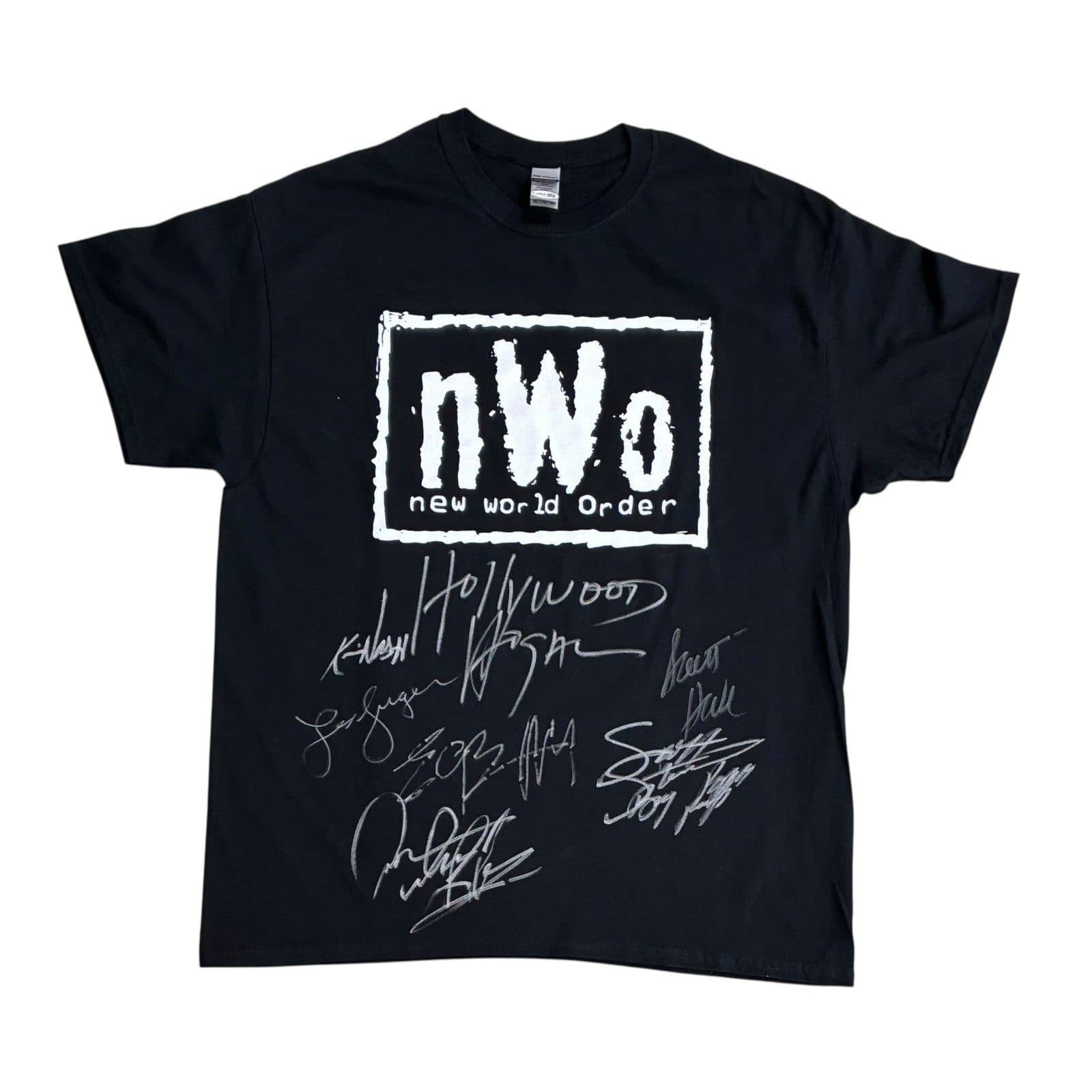 HULK HOGAN HALL NASH RODMAN LUGER STEINER BISCHOFF SIGNED BLCAK SHIRT JSA 47369 Hulk Hogan Other hulk-hogan-hall-nash-rodman-luger, supplier stock photo