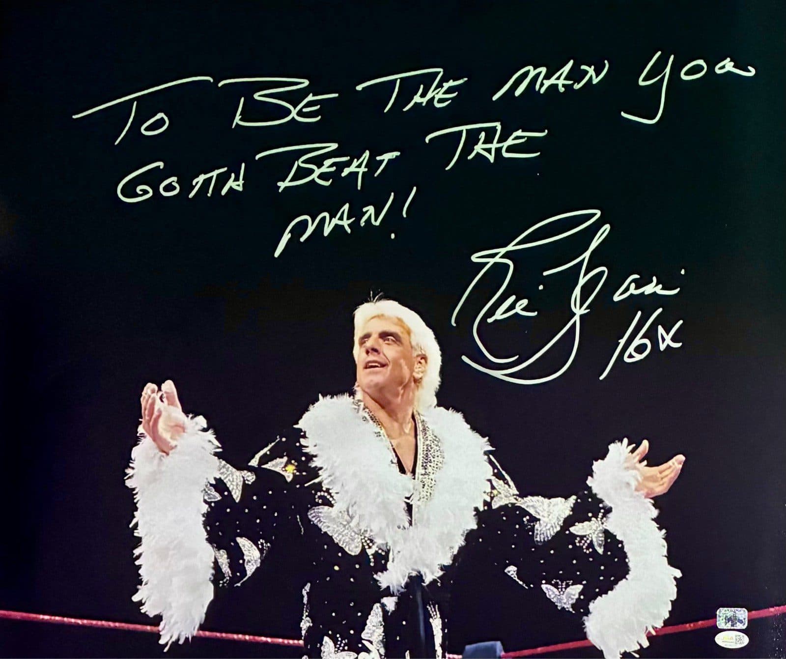 RIC FLAIR AUTOGRAPHED 20×24 PHOTO JSA AUTHENTICATED TO BE THE MAN #2 Ric Flair Photo 20x24-ric-flair-20-24-be-man, supplier stock photo