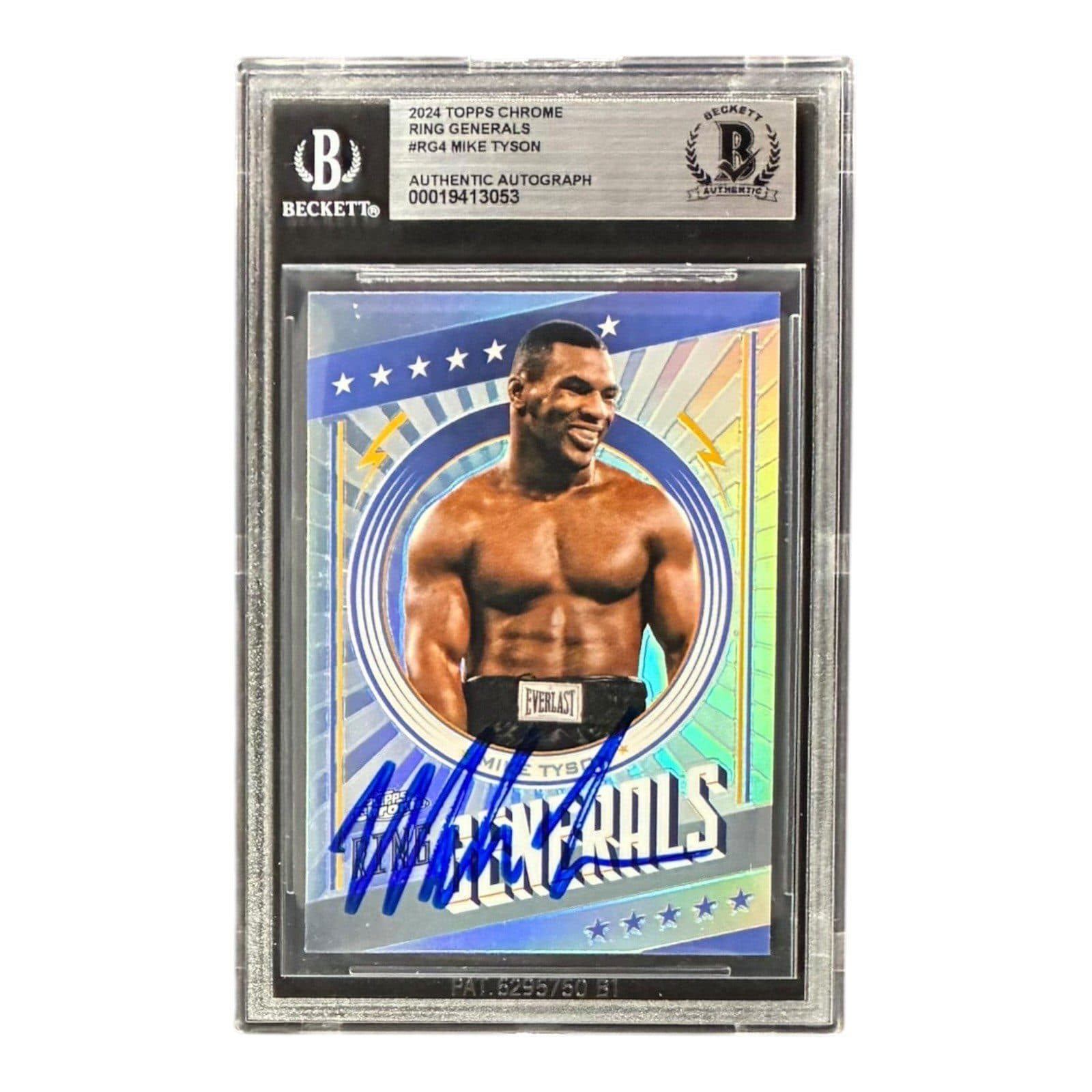 MIKE TYSON SIGNED 2024 TOPPS RING GENERALS CARD #RG4 BECKETT 19413053 Mike Tyson Card 19413053, supplier stock photo