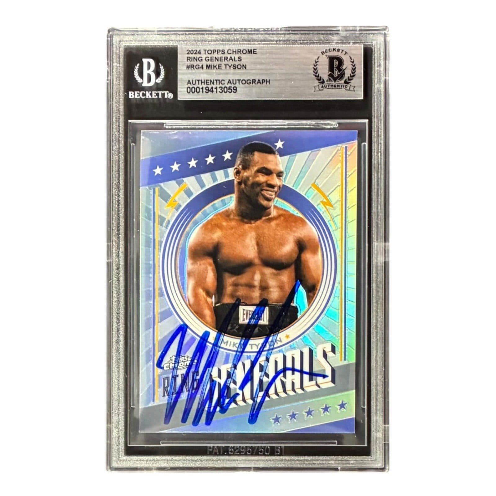 MIKE TYSON SIGNED 2024 TOPPS RING GENERALS CARD #RG4 BECKETT 19413059 Mike Tyson Card 19413059, supplier stock photo