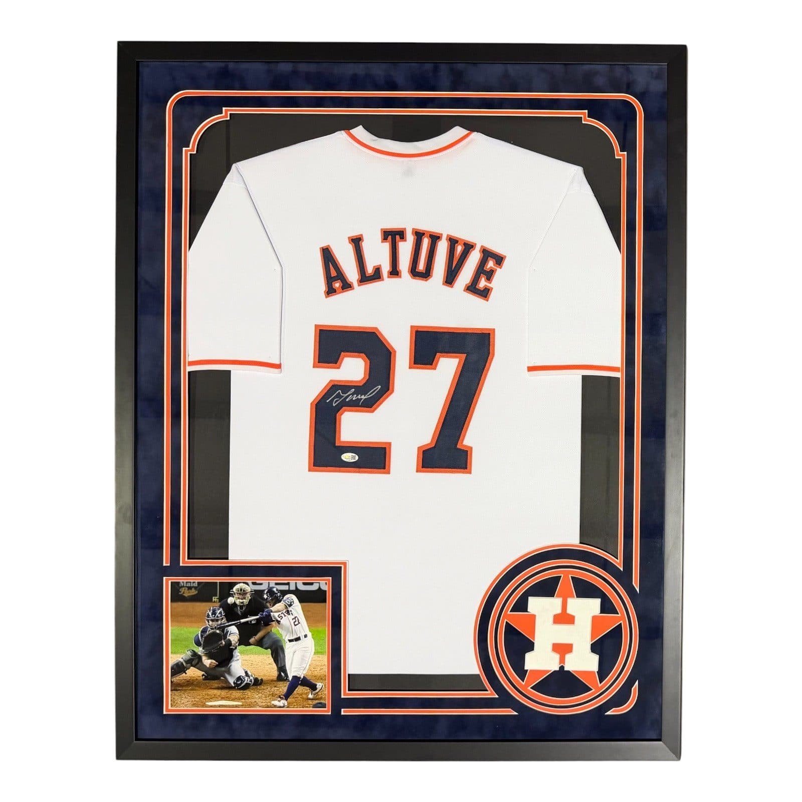 JOSE ALTUVE AUTOGRAPHED CUSTOM FRAMED WHITE/ORANGE JERSEY JSA AUTHENTICATION Jose Altuve Jersey jose-altuve-framed-white-orange, Houston Astros, supplier stock photo