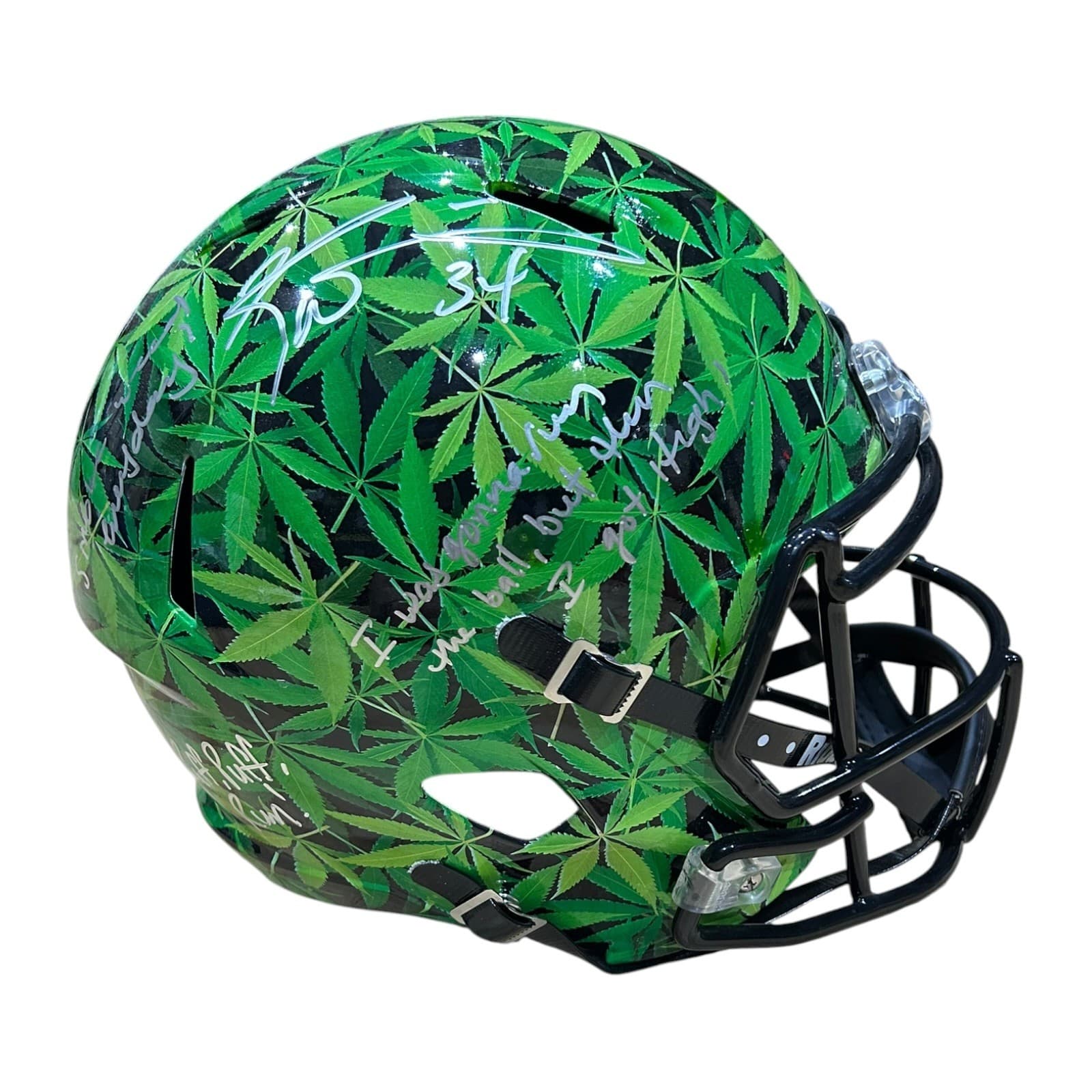 RICKY WILLIAMS SIGNED CUSTOM FULL SIZE HELMET JSA w/INSCRIPTIONS Ricky Williams Helmet ricky-williams-full-size-inscriptions, supplier stock photo