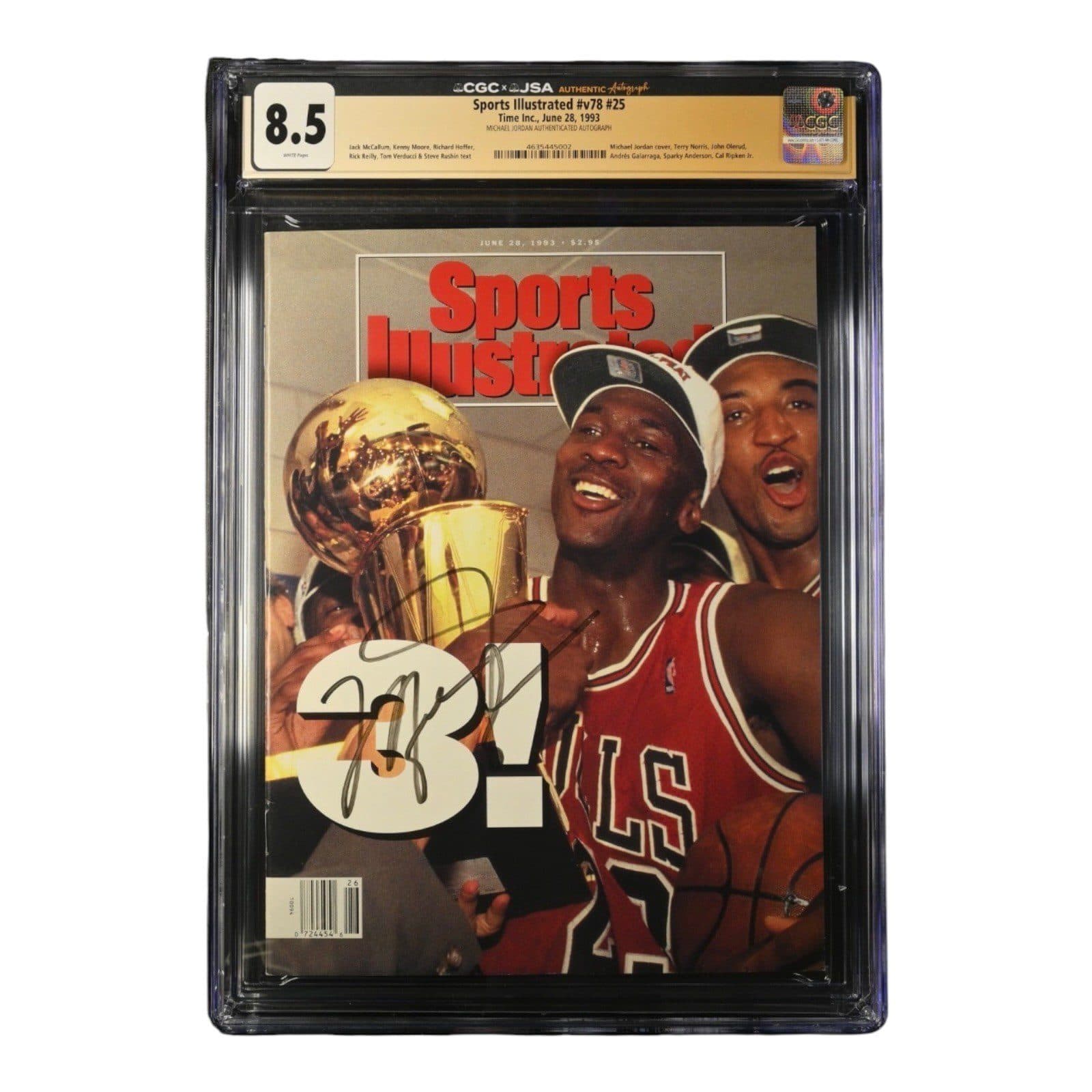 MICHAEL JORDAN SIGNED SPORTS ILLUSTRATED NEWSSTAND MAGAZINE 6/28/93 CGC 8.5 JSA Michael Jordan Other michael-jordan-illustrated-newsstand-magazine-6, Chicago Bulls, supplier stock photo