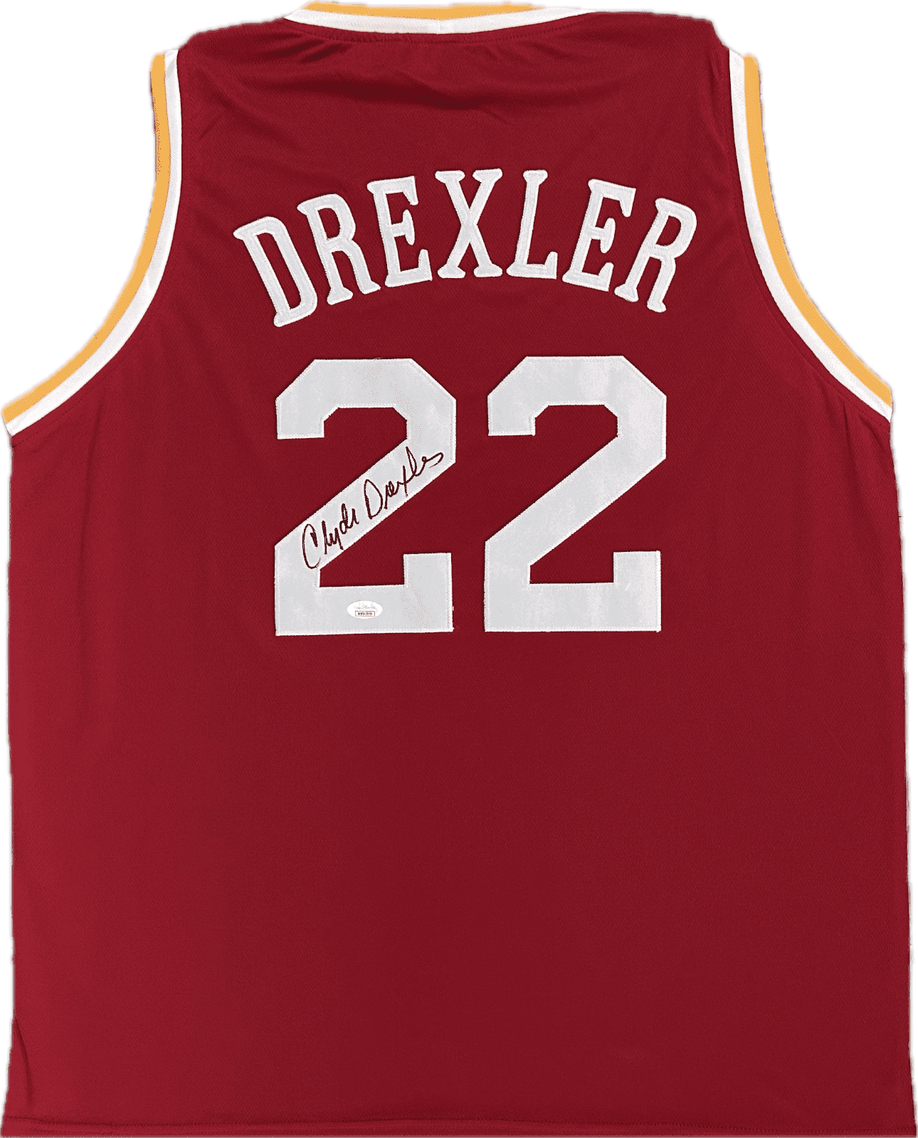 Clyde Drexler Signed Autographed Custom Red/White Jersey JSA Authentication Clyde Drexler Jersey clyde-drexler-red-white, supplier stock photo