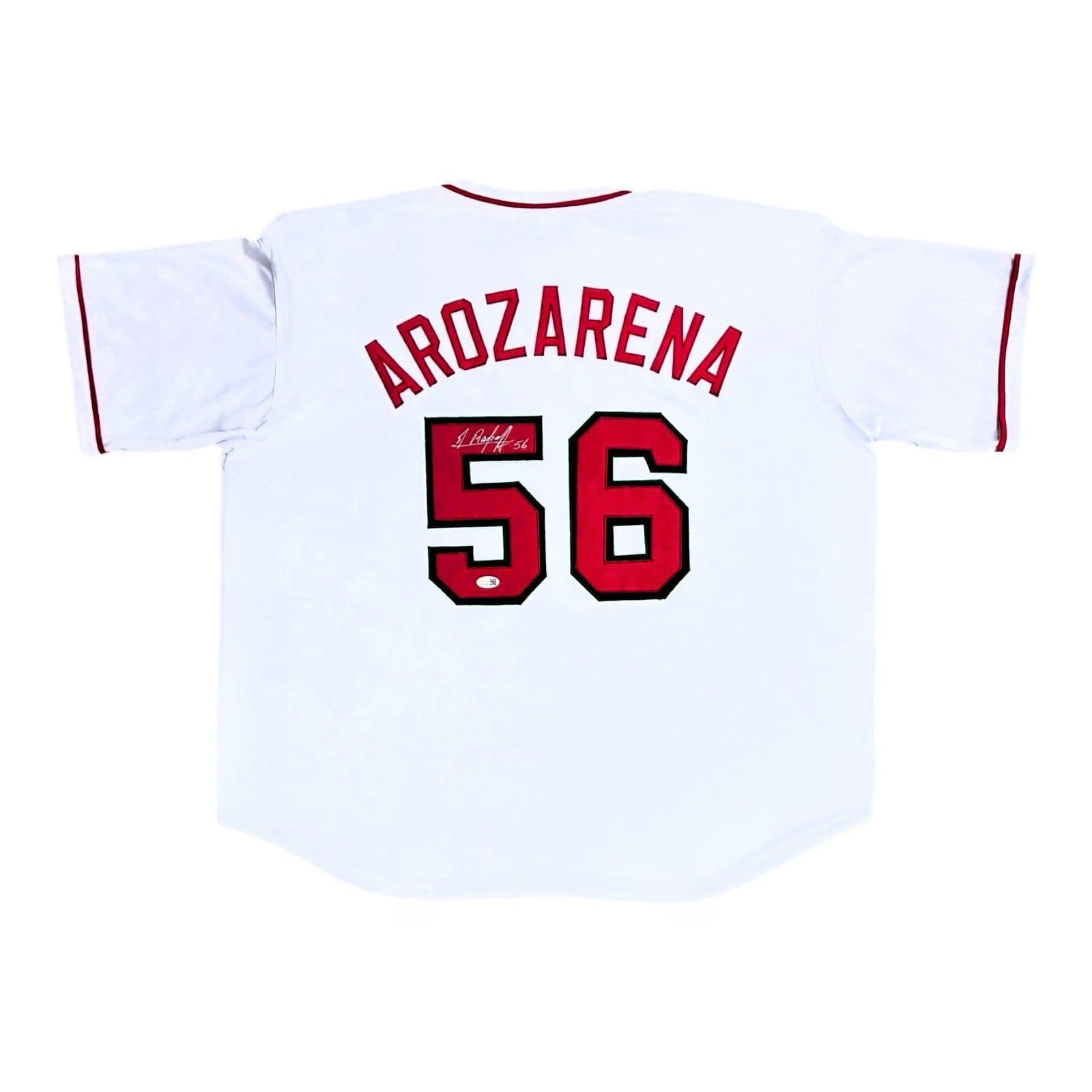 RANDY AROZARENA AUTOGRAPHED CUSTOM WHITE/RED JERSEY JSA AUTHENTICATION Randy Arozarena Jersey randy-arozarena-white-red, supplier stock photo