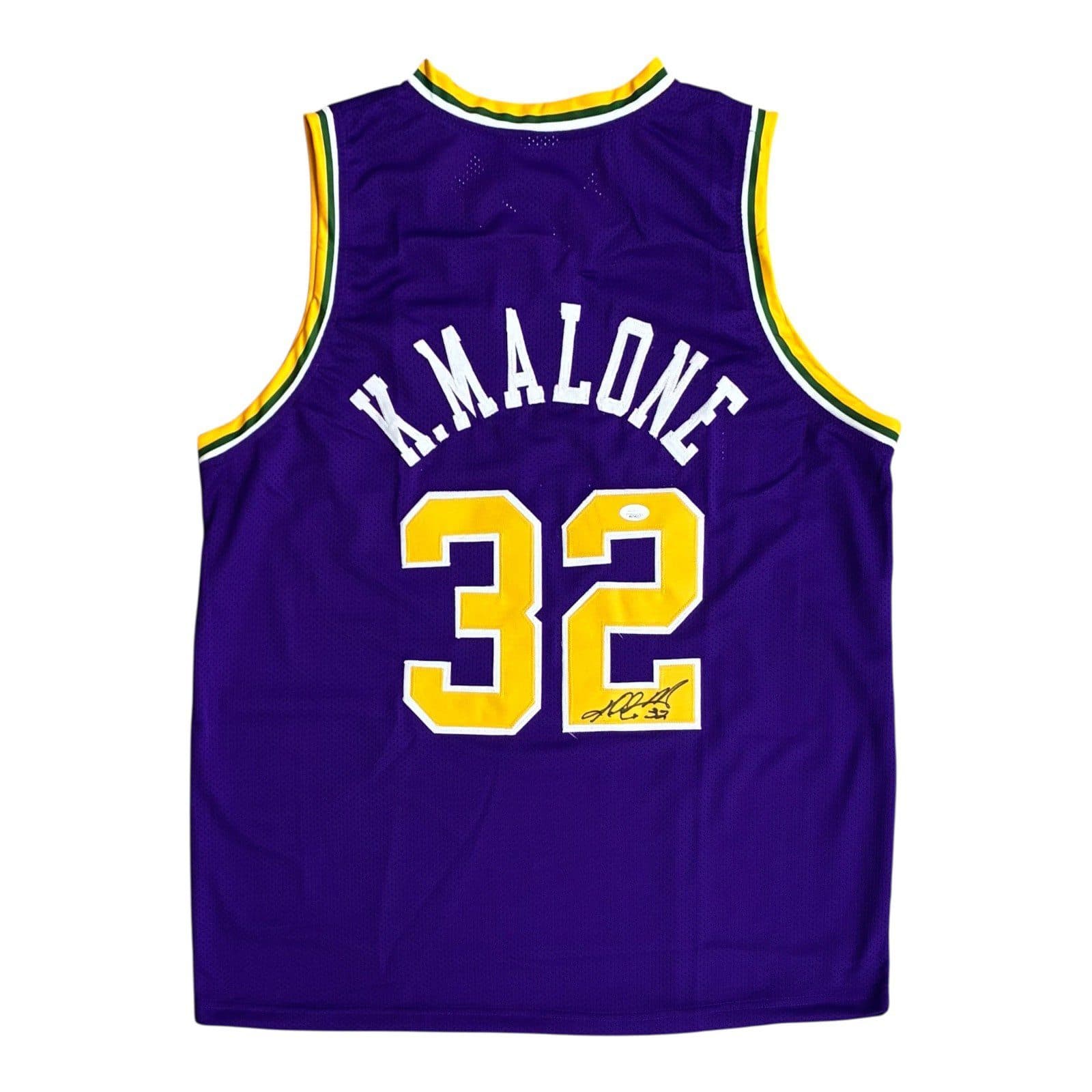 KARL MALOONE AUTOGRAPHED PURPLE/YELLOW JERSEY JSA Karl Malone Jersey karl-maloone-purple-yellow, supplier stock photo
