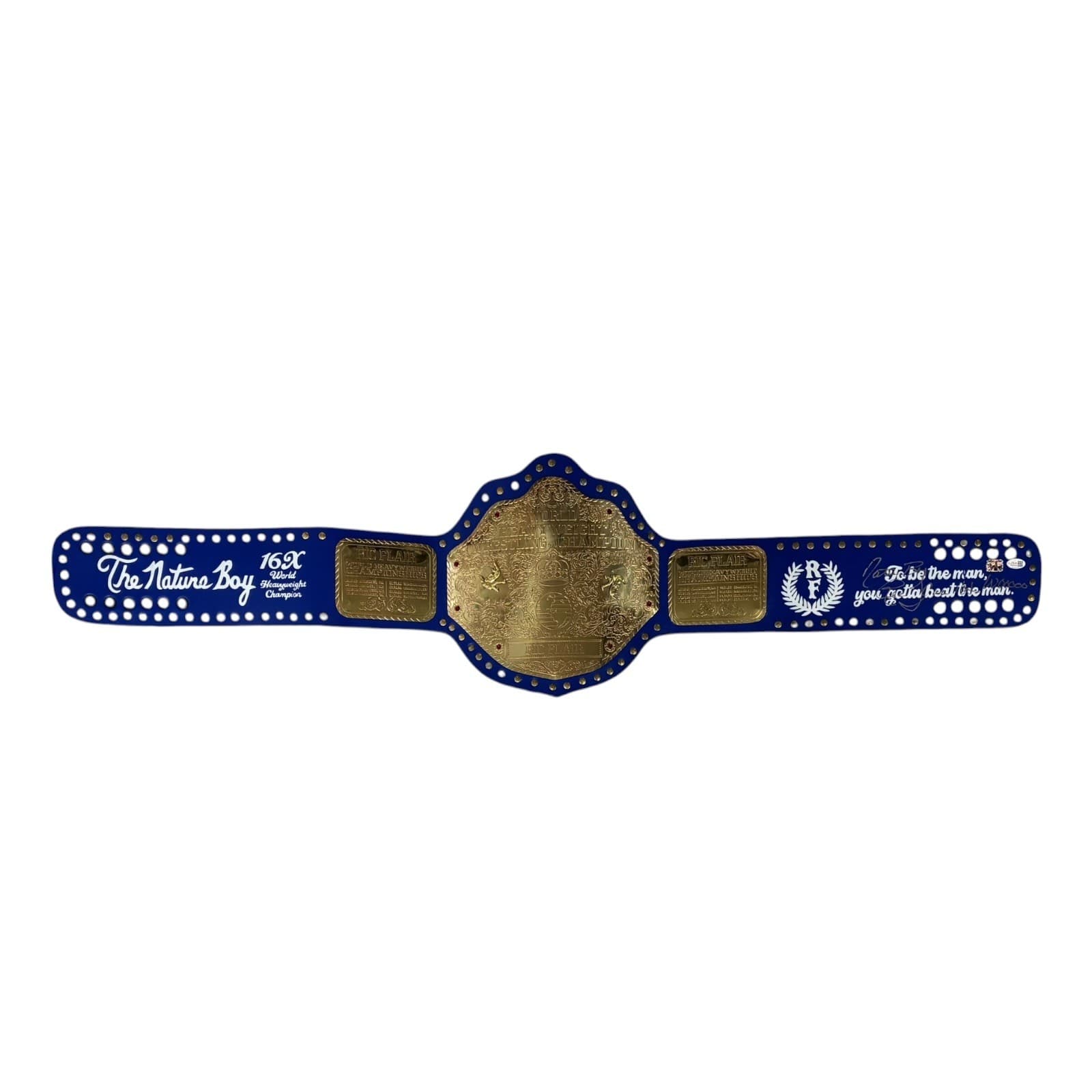 RIC FLAIR AUTOGRAPHED CUSTOM BLUE & GOLD BELT JSA NATURE BOY 16x Wooooo SILVER Ric Flair Other ric-flair-blue-gold-belt-nature, supplier stock photo