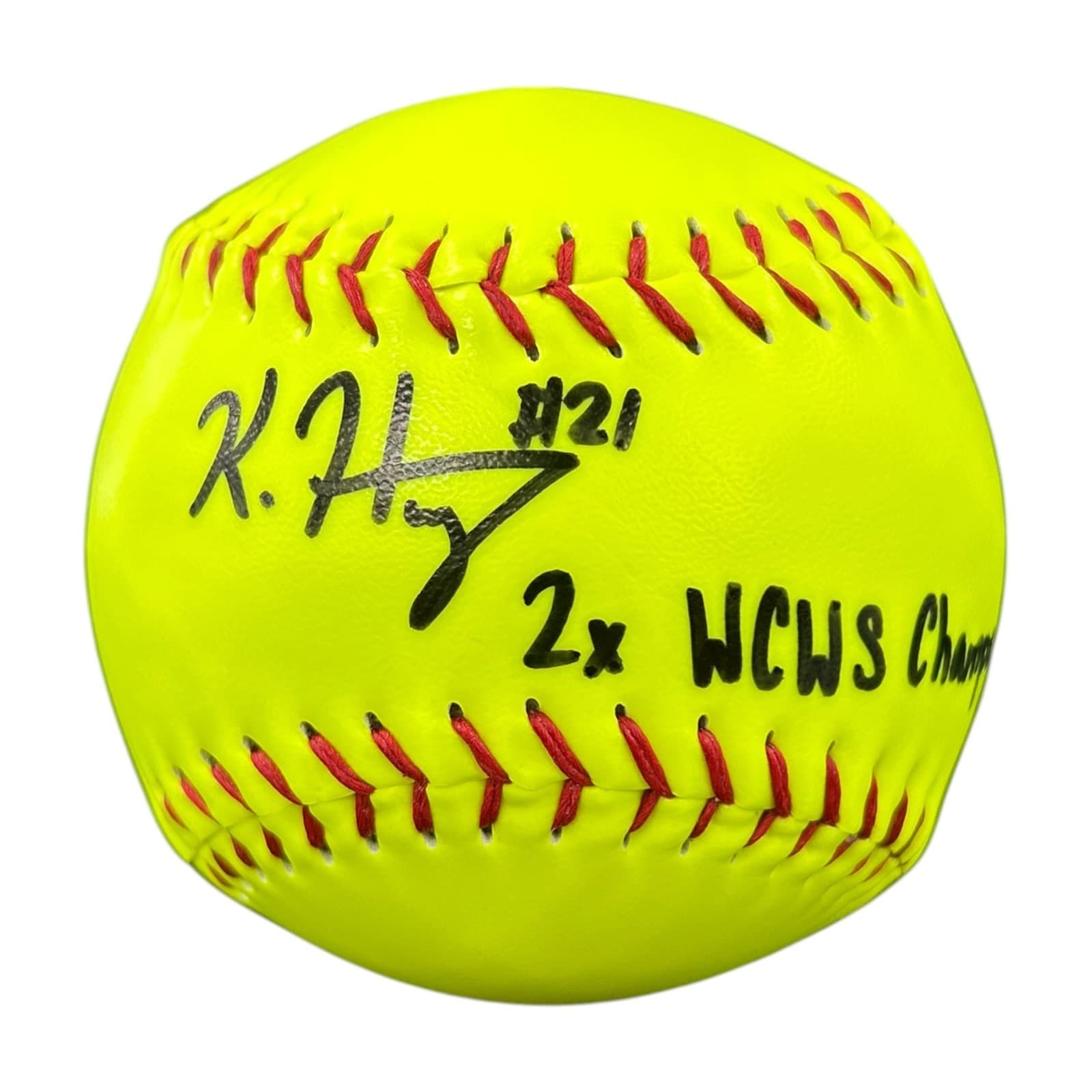 KAYDEN HENRY SIGNED SOFTBALL JSA TEXAS LONGHORNS 2x WCWS CHAMPS Kayden Henry Ball kayden-henry-softball-2x-wcws-champs, Texas Longhorns, supplier stock photo