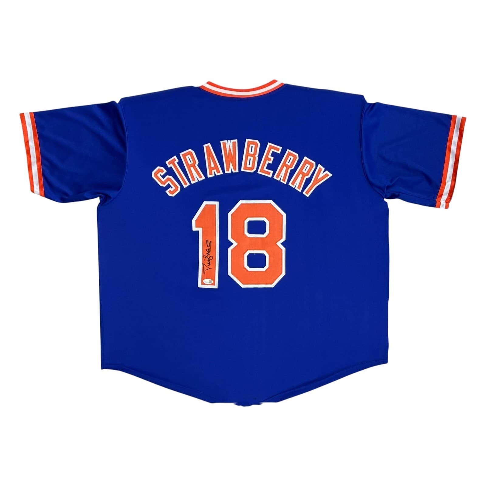 DARRYL STRAWBERRY AUTOGRAPHED BLUE/ORANGE CUSTOM JERSEY JSA Darryl Strawberry Jersey darryl-strawberry-blue-orange, supplier stock photo