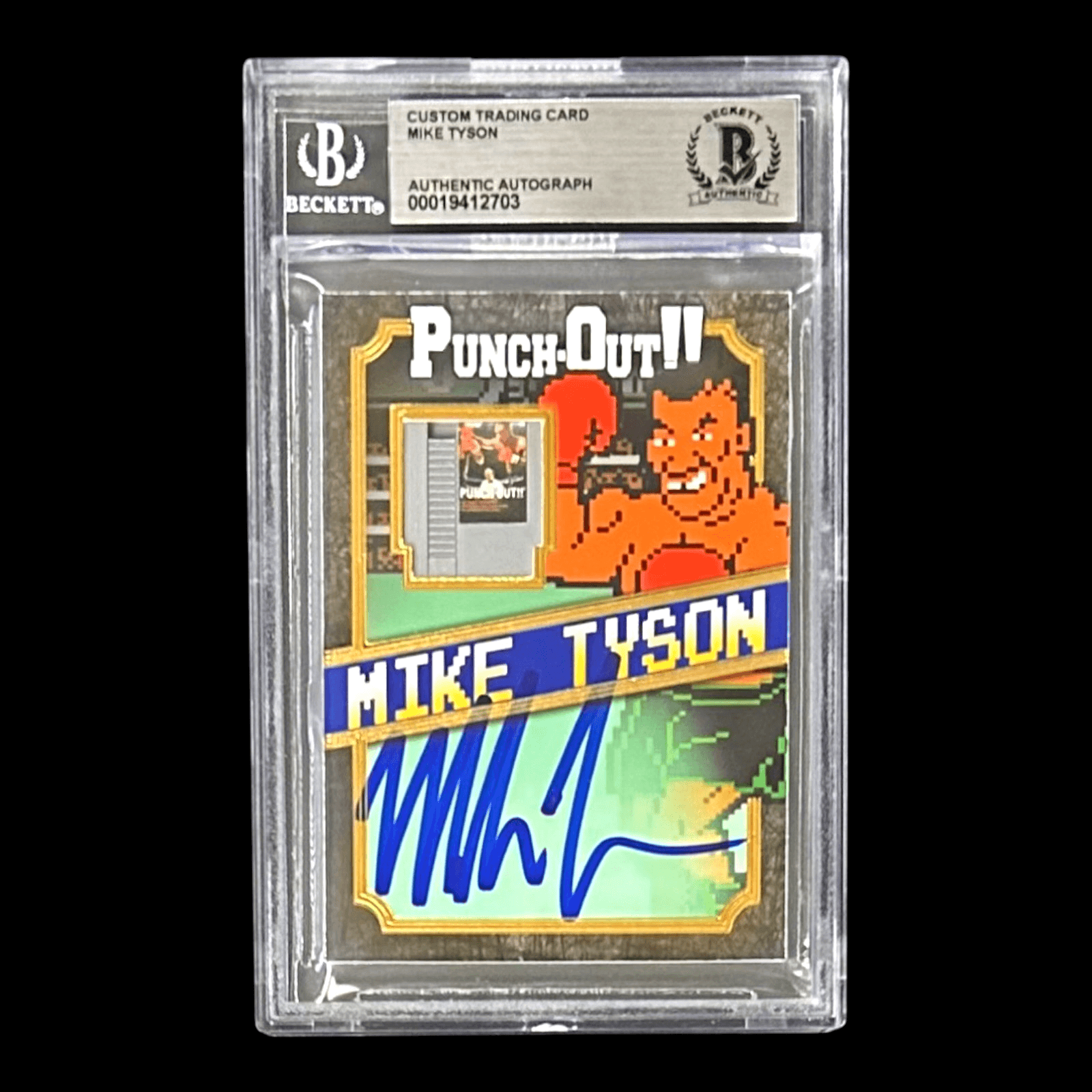 MIKE TYSON FITERMAN SPORTS EXCLUSIVE PUNCH OUT SIGNED CARD BAS 19412703 Mike Tyson Card 19412703, supplier stock photo