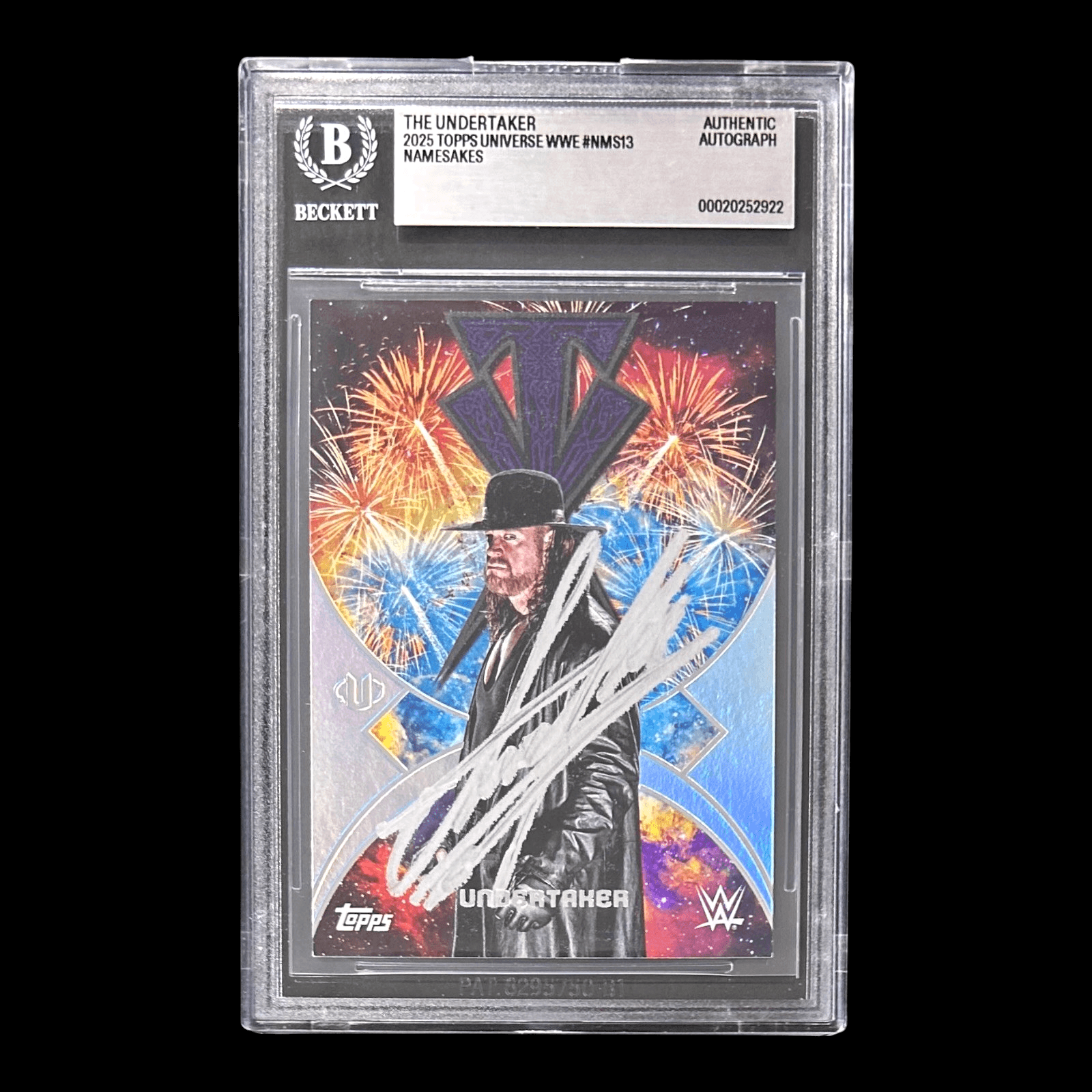 THE UNDERTAKER SIGNED 2025 TOPPS UNIVERSE WWE Card #NMS13 BECKETT 20252922 Undertaker Card 20252922, supplier stock photo