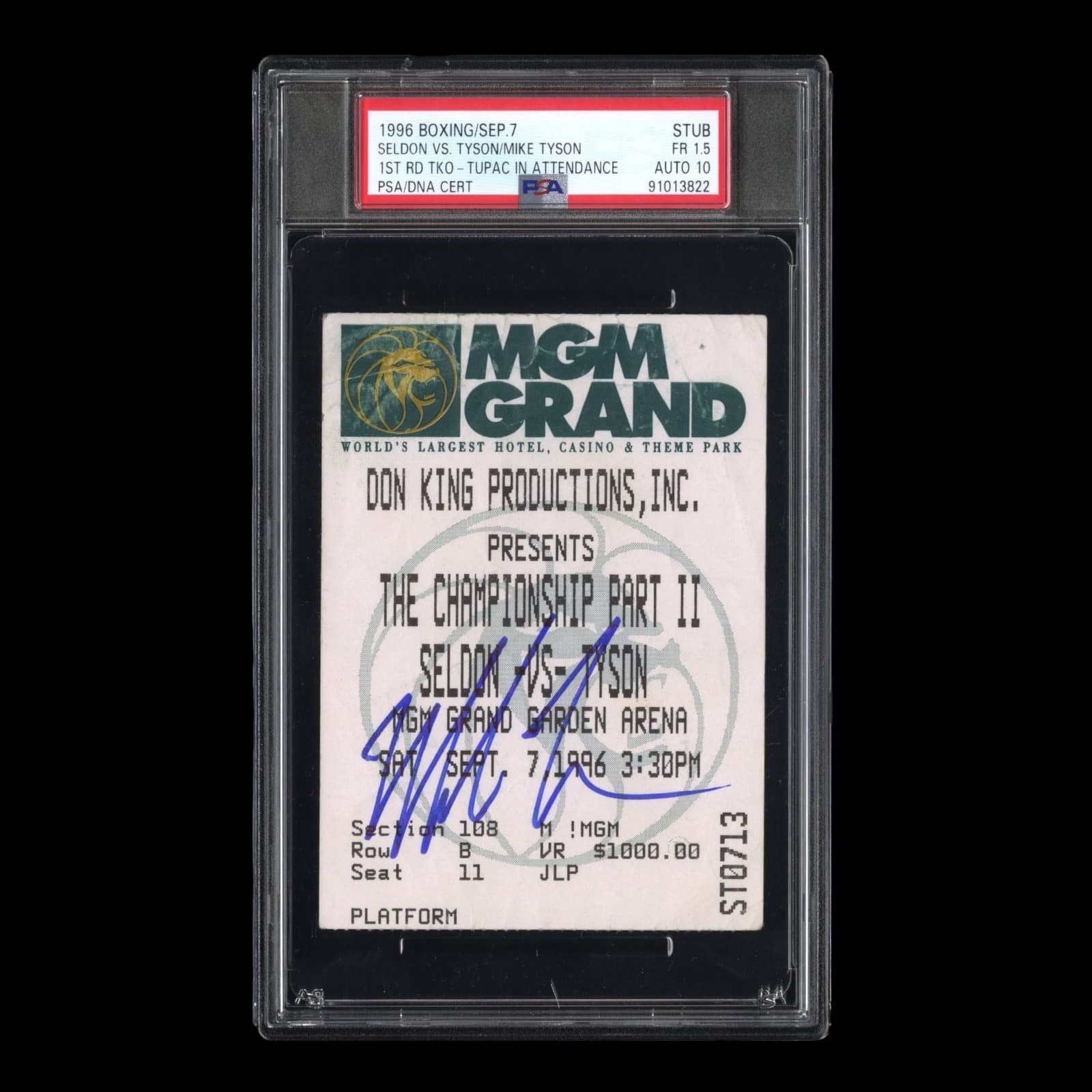 MIKE TYSON VS SELDON SIGNED TICKET STUB PSA 1.5 AUTO 10 2 Pac In Attendance Mike Tyson Ticket Stub mike-tyson-vs-seldon-1-5, supplier stock photo