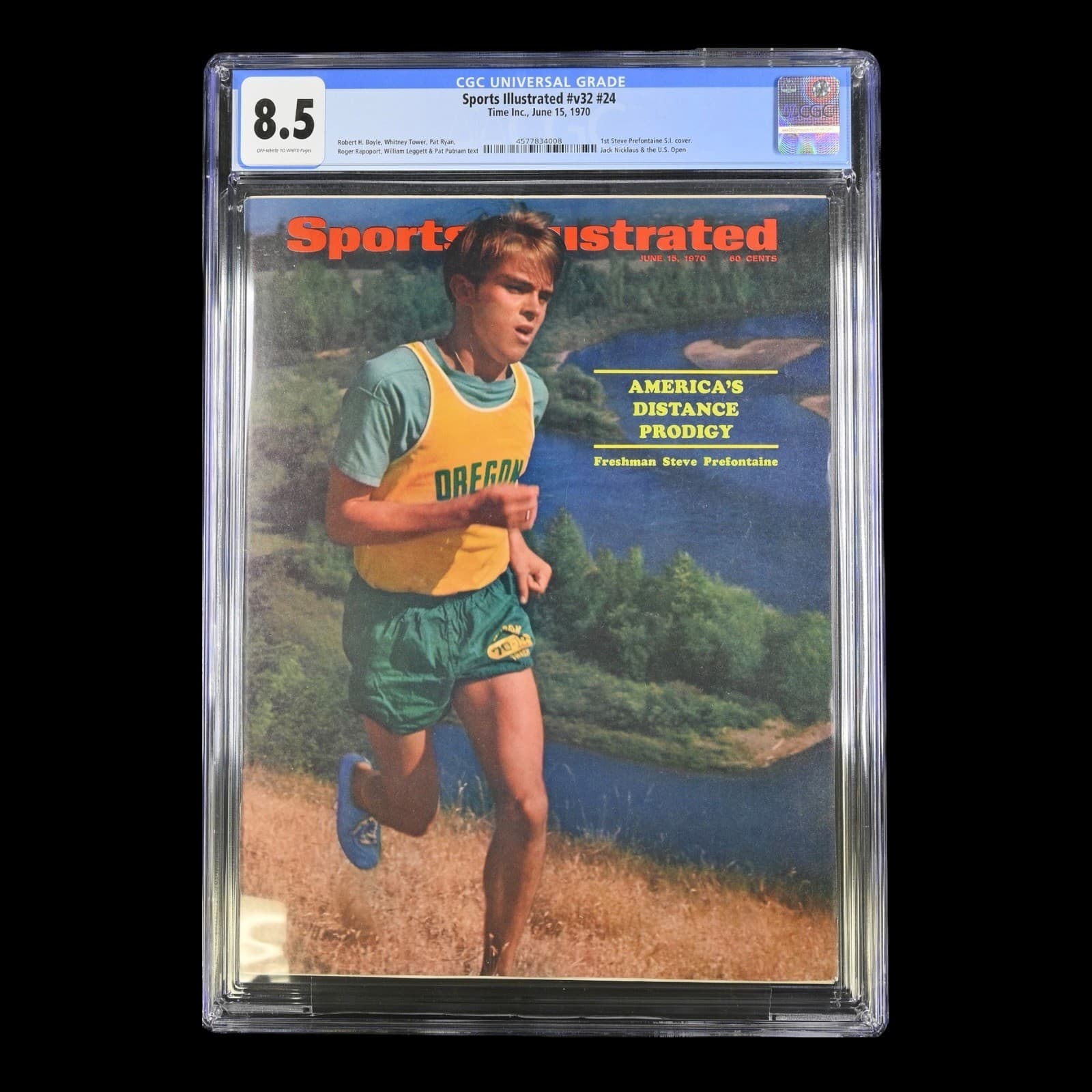 STEVE PREFONTAINE 1st SPORTS ILLUSTRATED MAGAZINE COVER 6/15/1970 CGC 8.5 Other steve-prefontaine-1st-illustrated-magazine, supplier stock photo