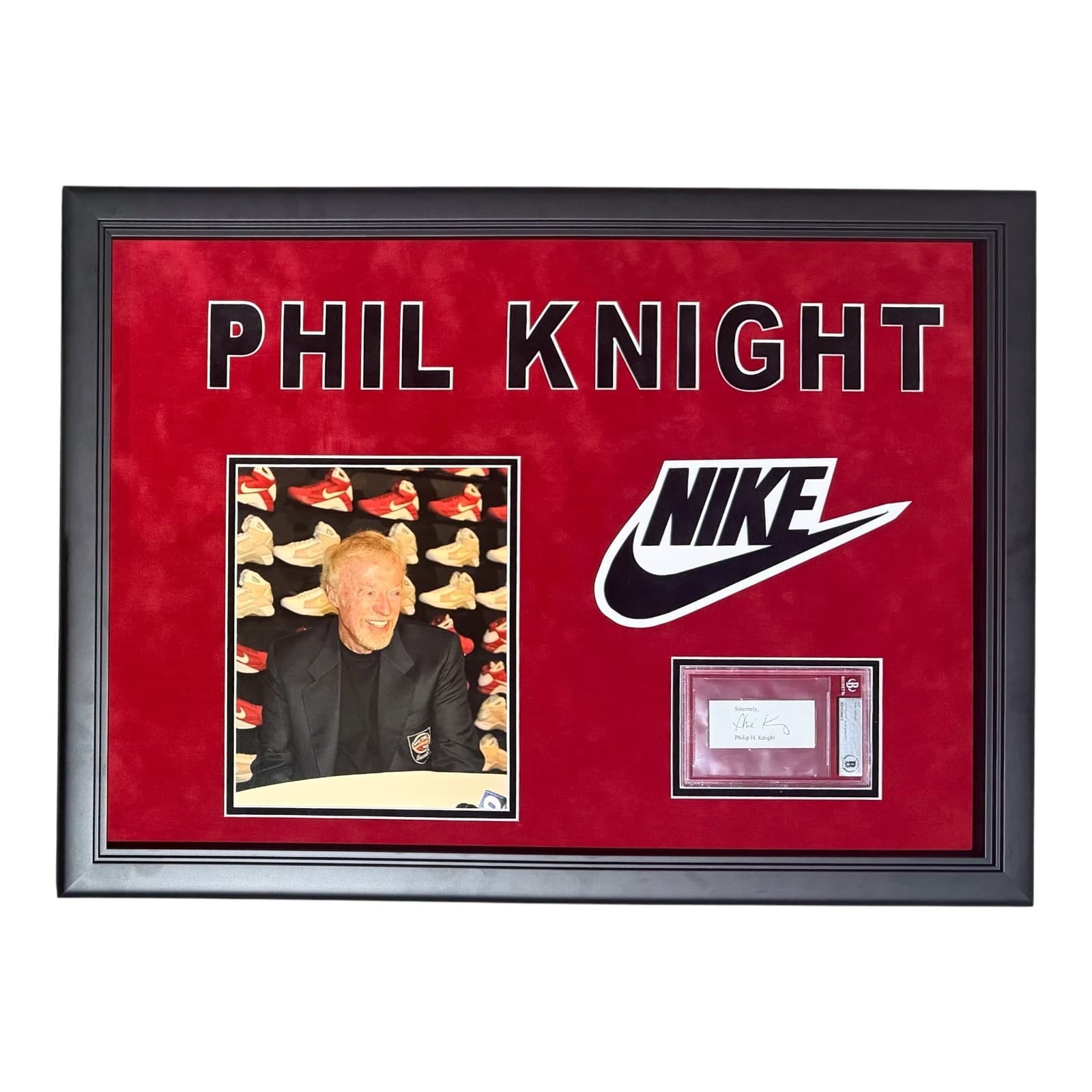 PHIL KNIGHT SIGNED FRAMED CUT BECKETT 14348474 NIKE Other 14348474, supplier stock photo