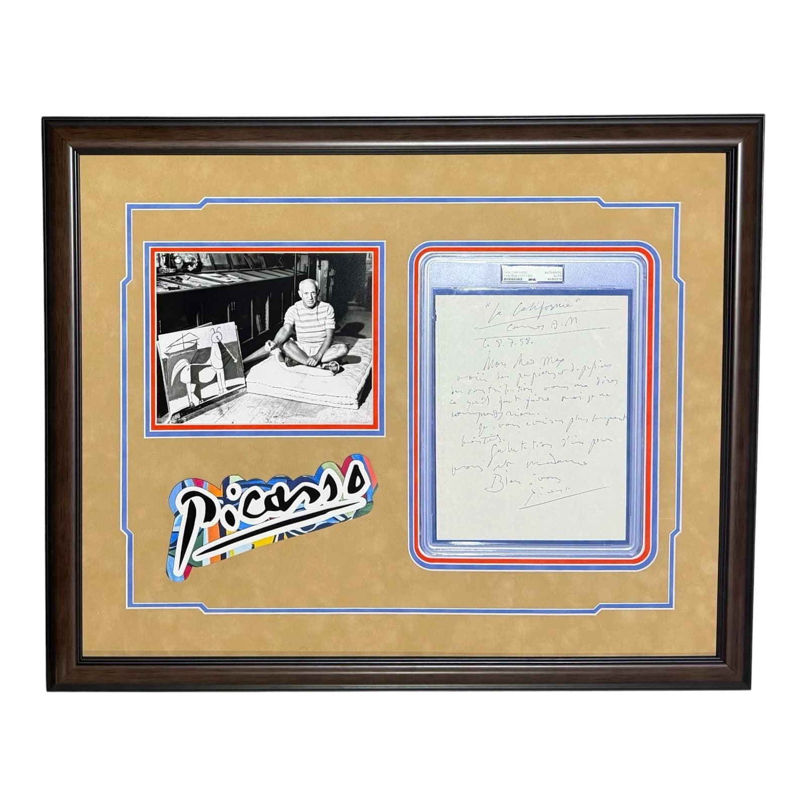PABLO PICASO SIGNED FRAMED LETTER PSA 85392279 Other 85392279, supplier stock photo