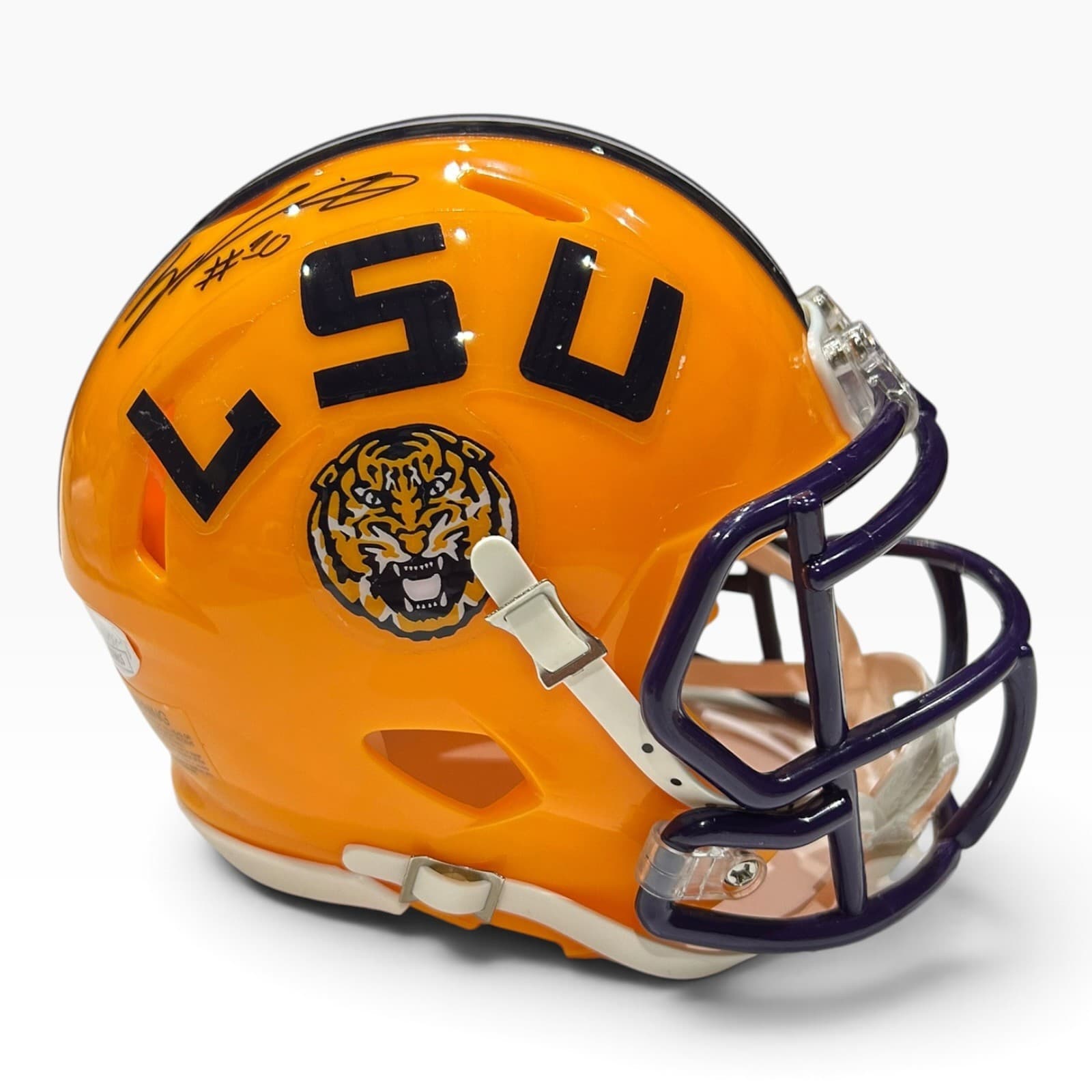 SAM LEAVITT AUTOGRAPHED LSU TIGERS MINI SPEED HELMET JSA GOLD Helmet sam-leavitt-mini-speed-gold, supplier stock photo