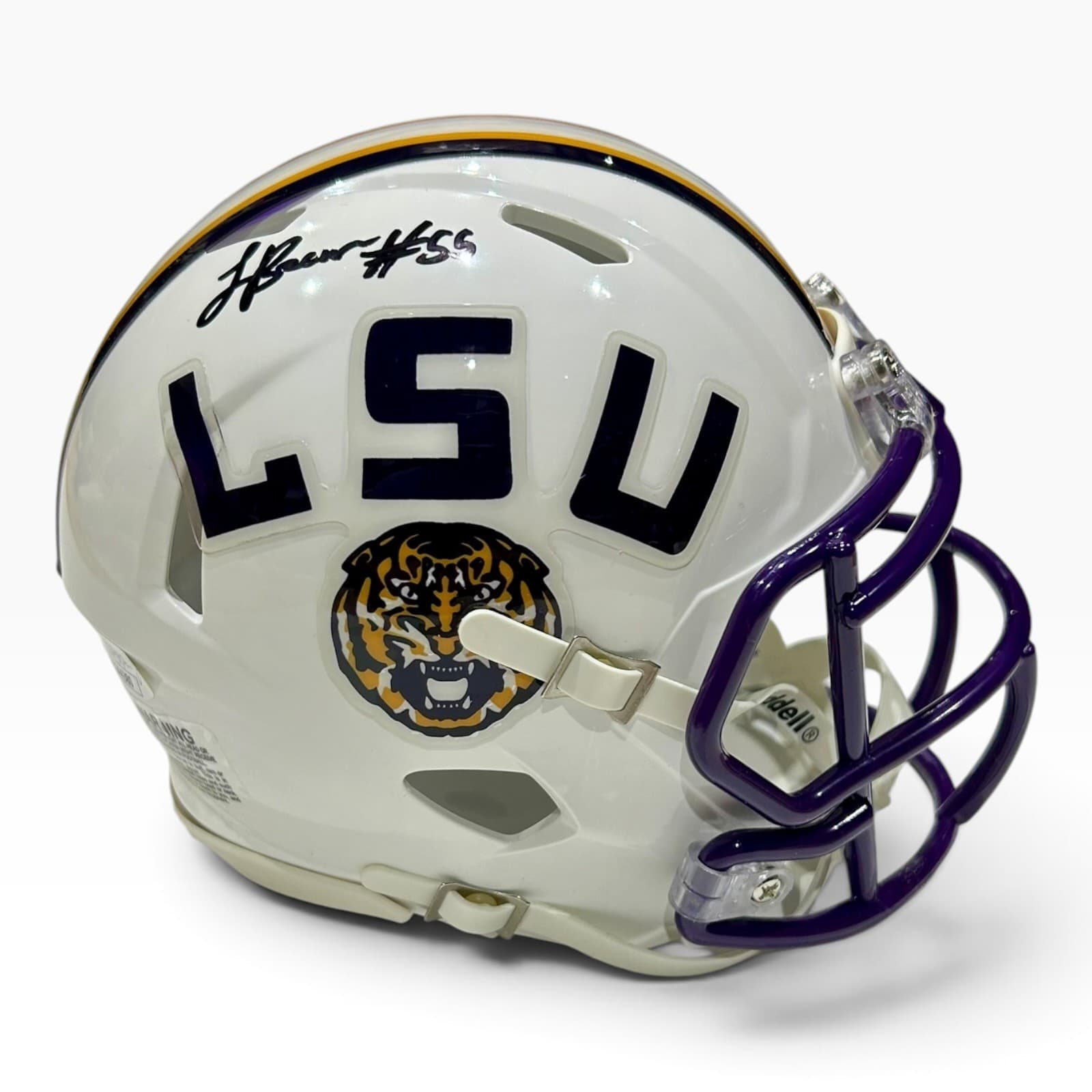 LAMAR BROWN AUTOGRAPHED LSU TIGERS MINI SPEED HELMET JSA WHITE Helmet lamar-brown-mini-speed-white, supplier stock photo