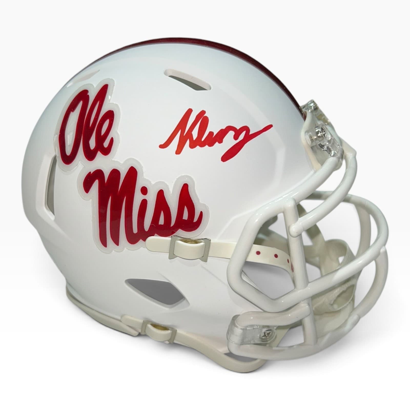 KEWAN LACY AUTOGRAPHED OLE MISS SPEED MINI HELMET JSA WHITE Kewan Lacy Helmet kewan-lacy-speed-mini-white, Ole Miss Rebels, supplier stock photo