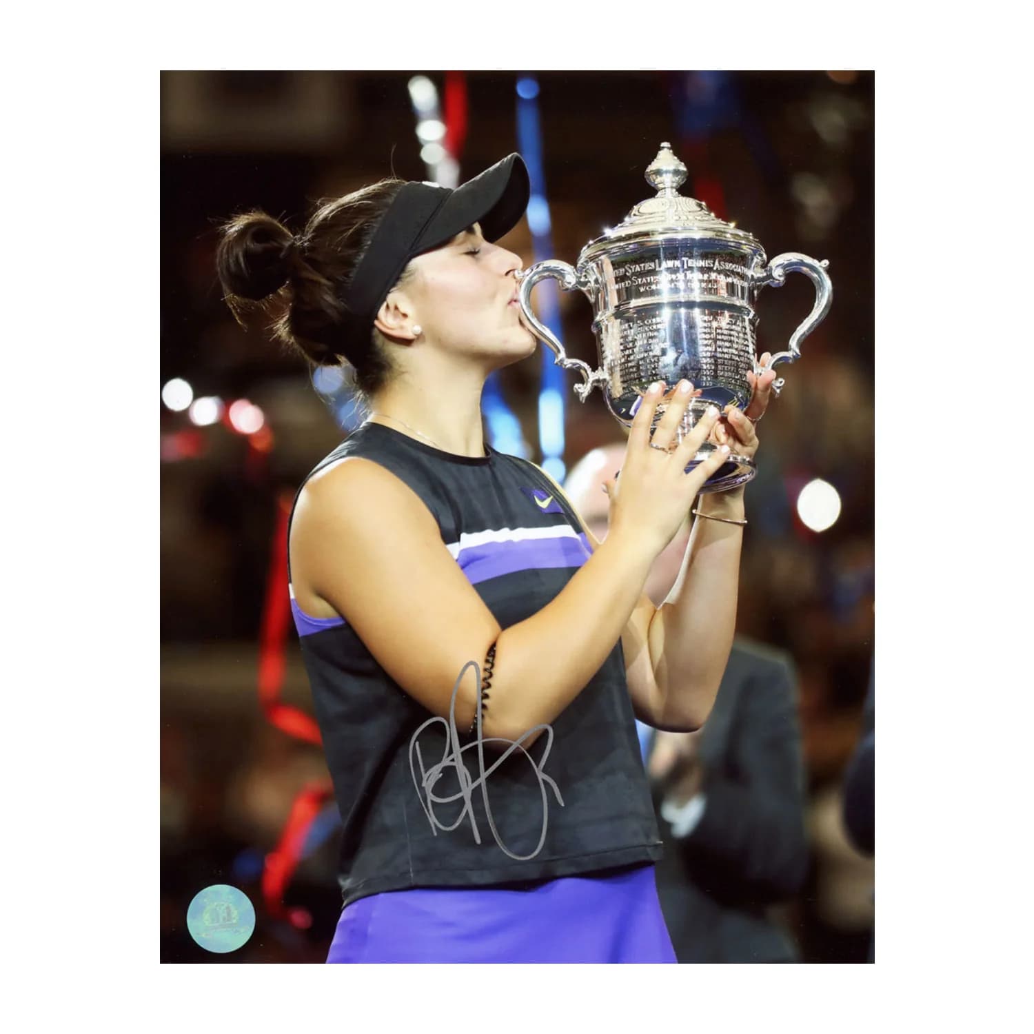 Bianca Andreescu Signed 2019 US Open Tennis Trophy Celebration 8x10 Photo Bianca Andreescu Photo 8x10-2019-us-open-tennis-trophy-celebration, supplier stock photo