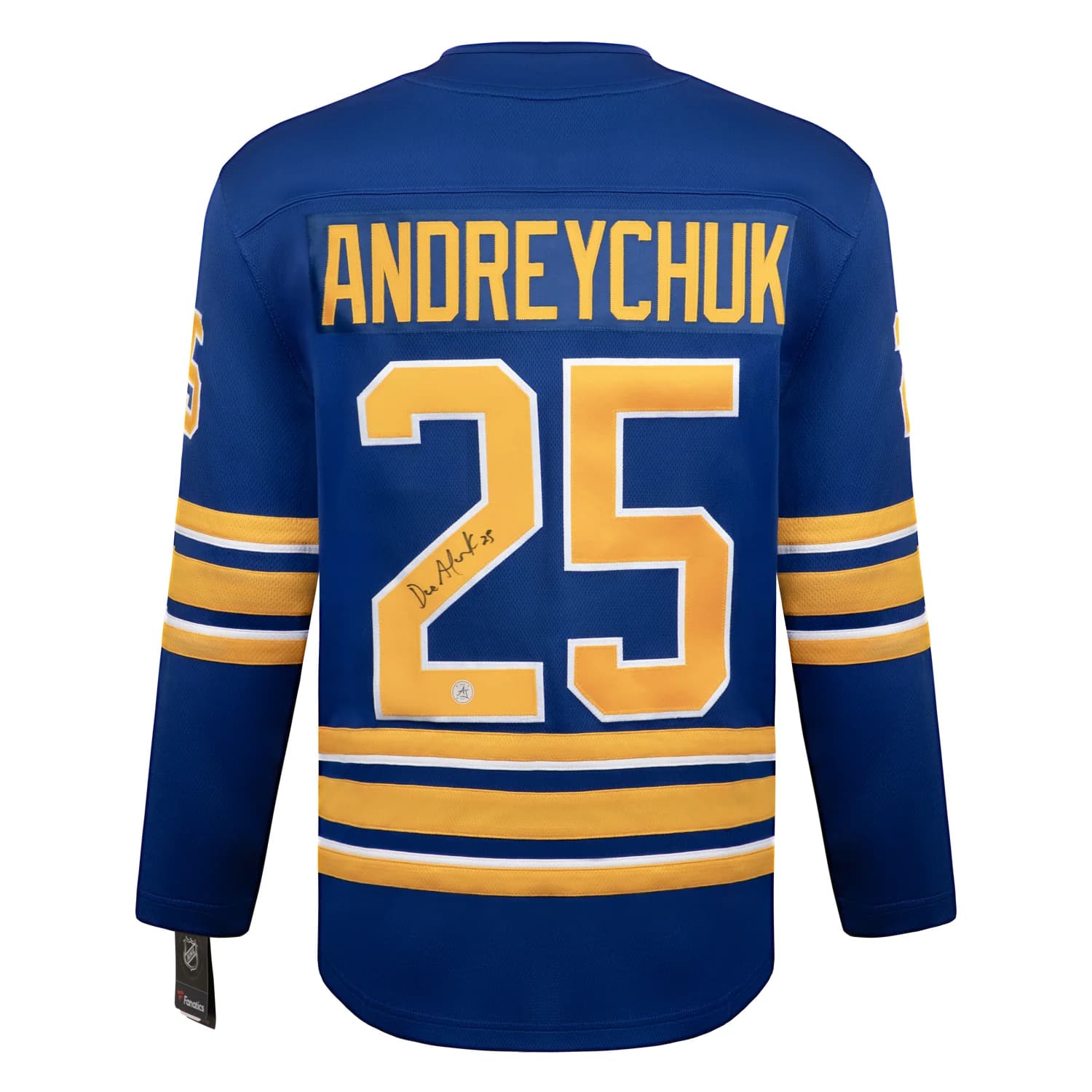 Dave Andreychuk Autographed Buffalo Sabres Fanatics Breakaway Jersey Dave Andreychuk Jersey breakaway, Buffalo Sabres, supplier stock photo