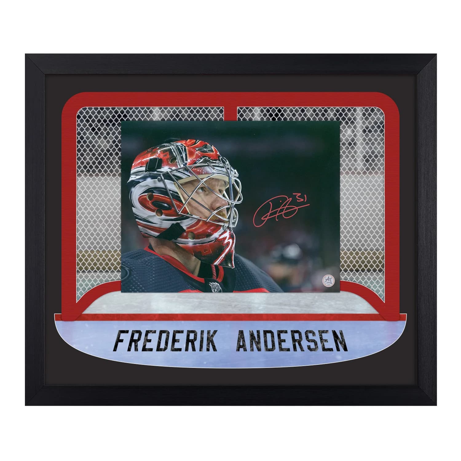 Frederik Andersen Signed Carolina Goalie Mask Between The Pipes 23x27 Frame Frederik Andersen Other 23x27-carolina-goalie-mask-between-pipes-frame, supplier stock photo