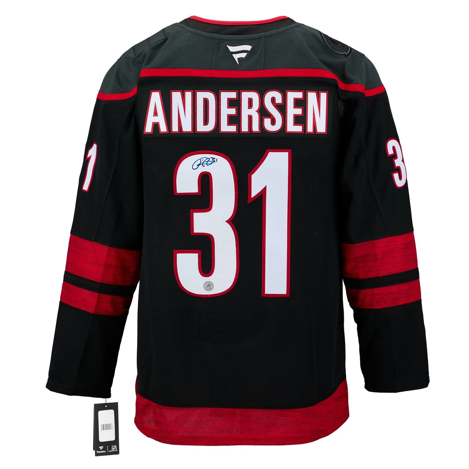 Frederik Andersen Carolina Hurricanes Signed 2026 Stanley Cup Fanatics Jersey Frederik Andersen Jersey frederik-andersen-carolina-hurricanes-2026, Carolina Hurricanes, supplier stock photo