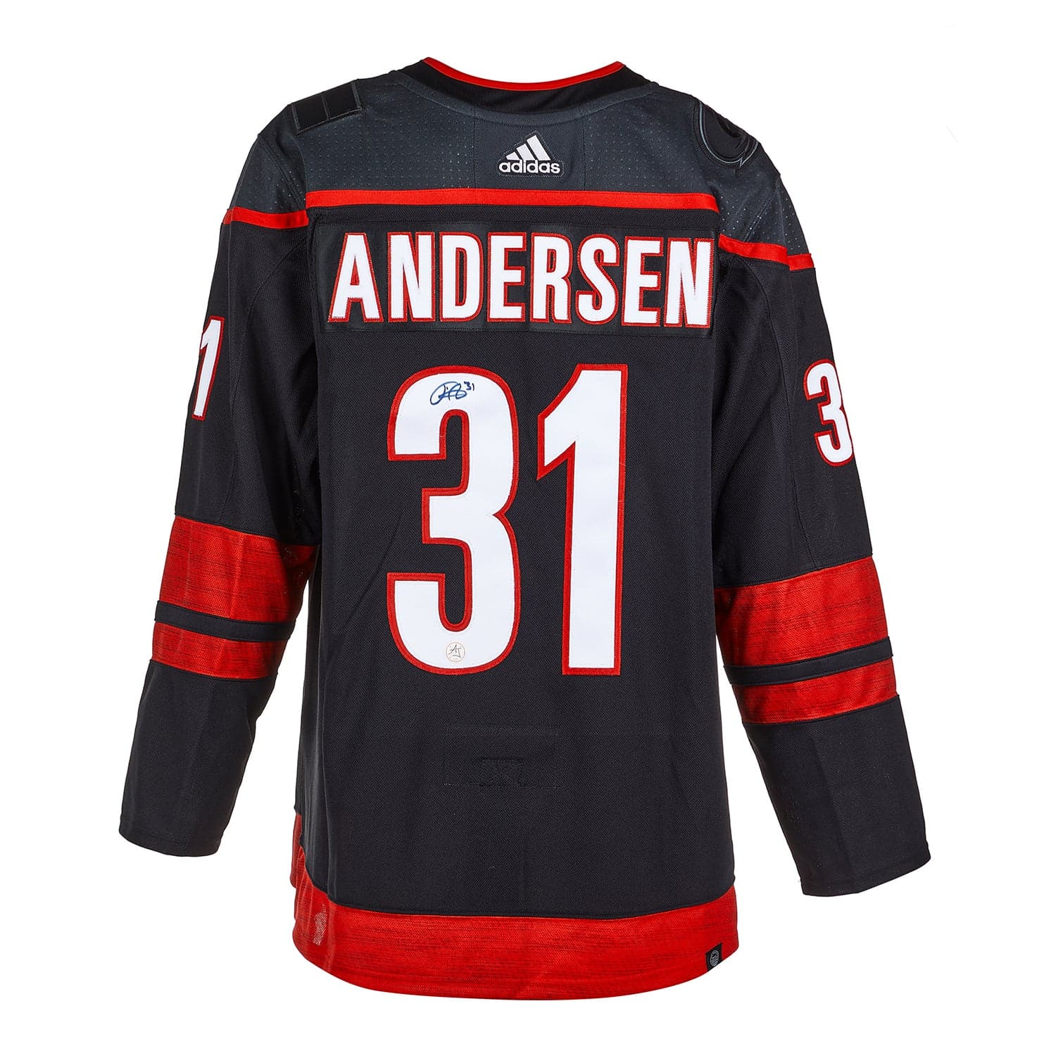 Frederik Andersen Signed Carolina Hurricanes Alternate adidas Jersey Frederik Andersen Jersey alternate-adidas, Carolina Hurricanes, supplier stock photo