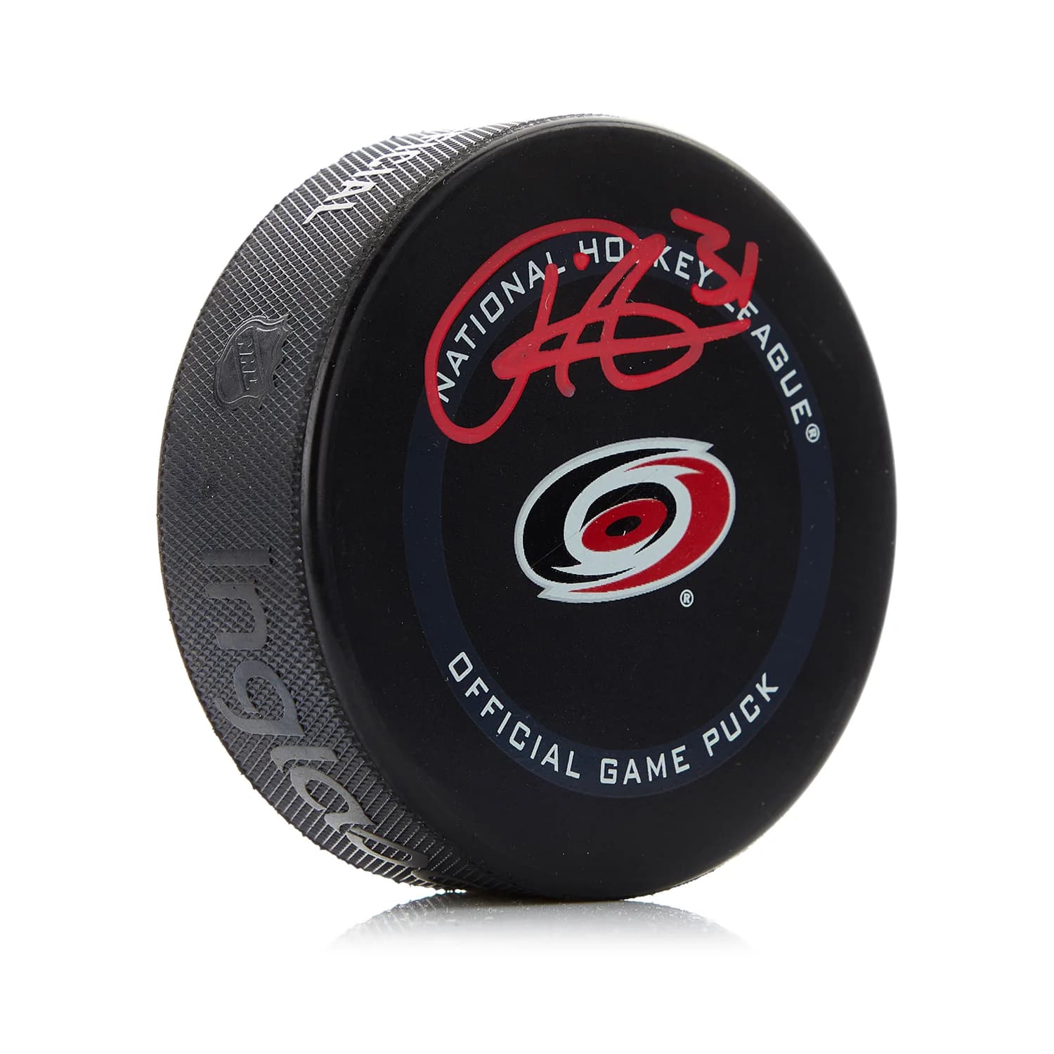 Frederik Andersen Signed Carolina Hurricanes Official Game Puck Frederik Andersen Puck game, Carolina Hurricanes, supplier stock photo