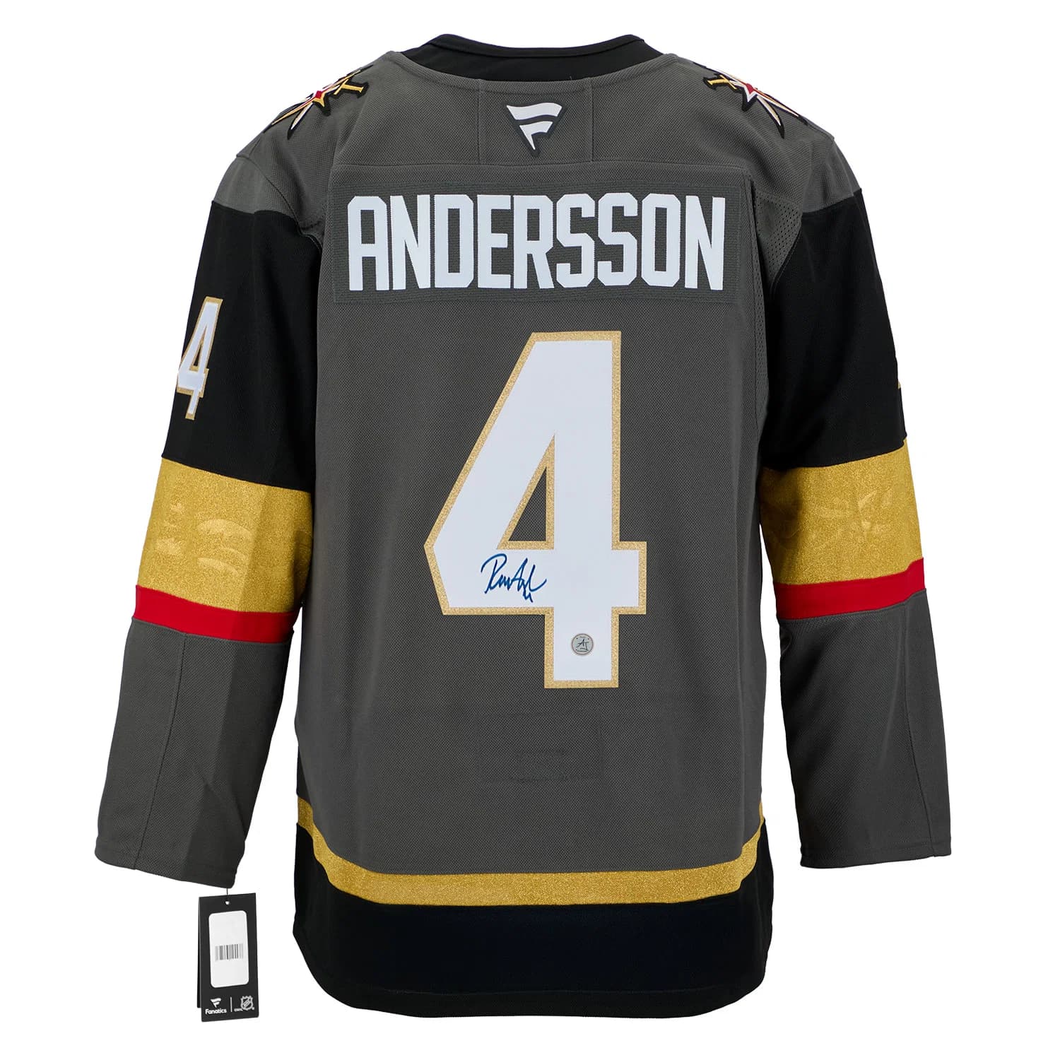 Rasmus Andersson Signed Vegas Golden Knights Alt Grey Fanatics Premium Jersey Rasmus Andersson Jersey alt-grey-premium, Vegas Golden Knights, supplier stock photo