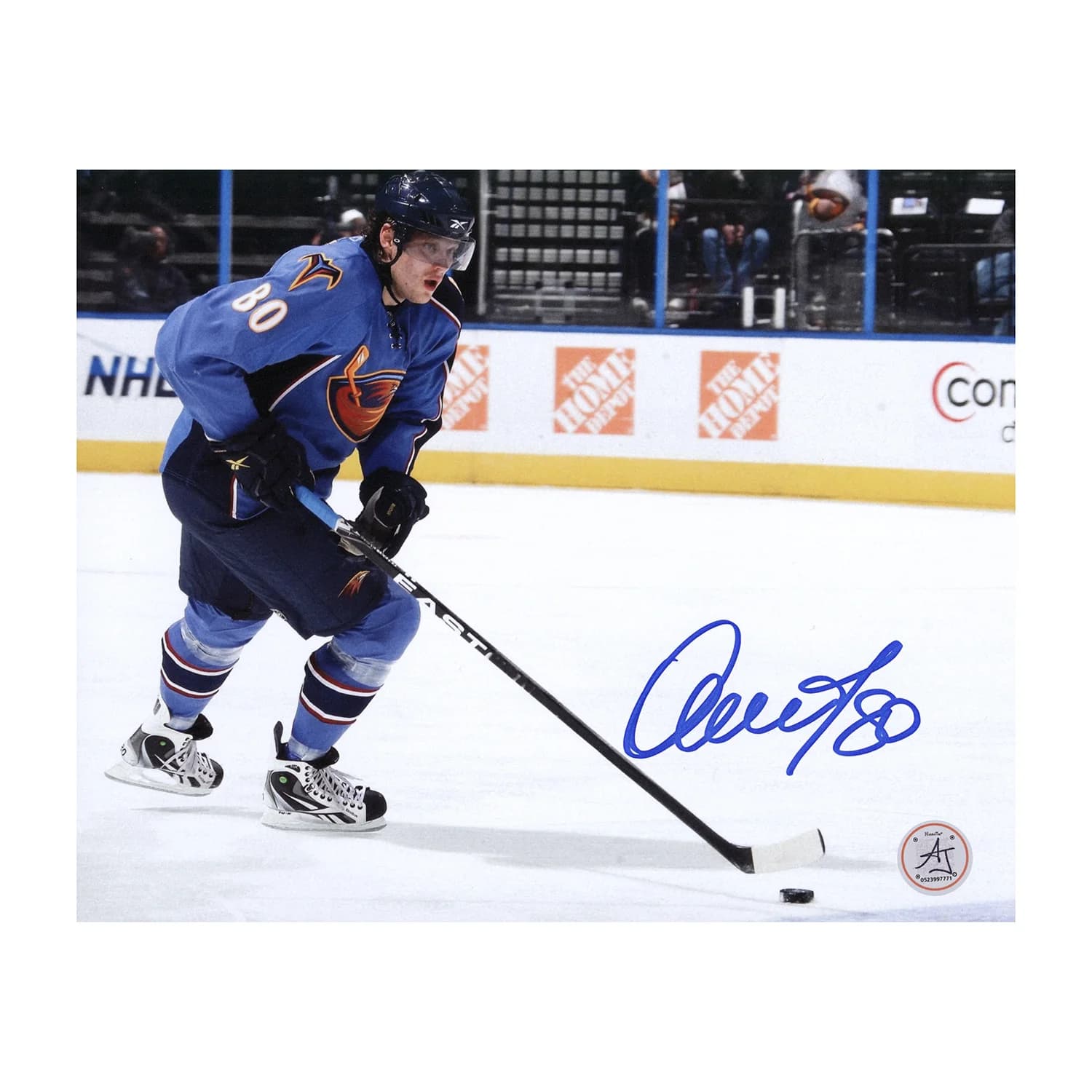 Nik Antropov Autographed Atlanta Thrashers Puck Rush 8x10 Photo Nik Antropov Puck 8x10-atlanta-thrashers-rush, supplier stock photo