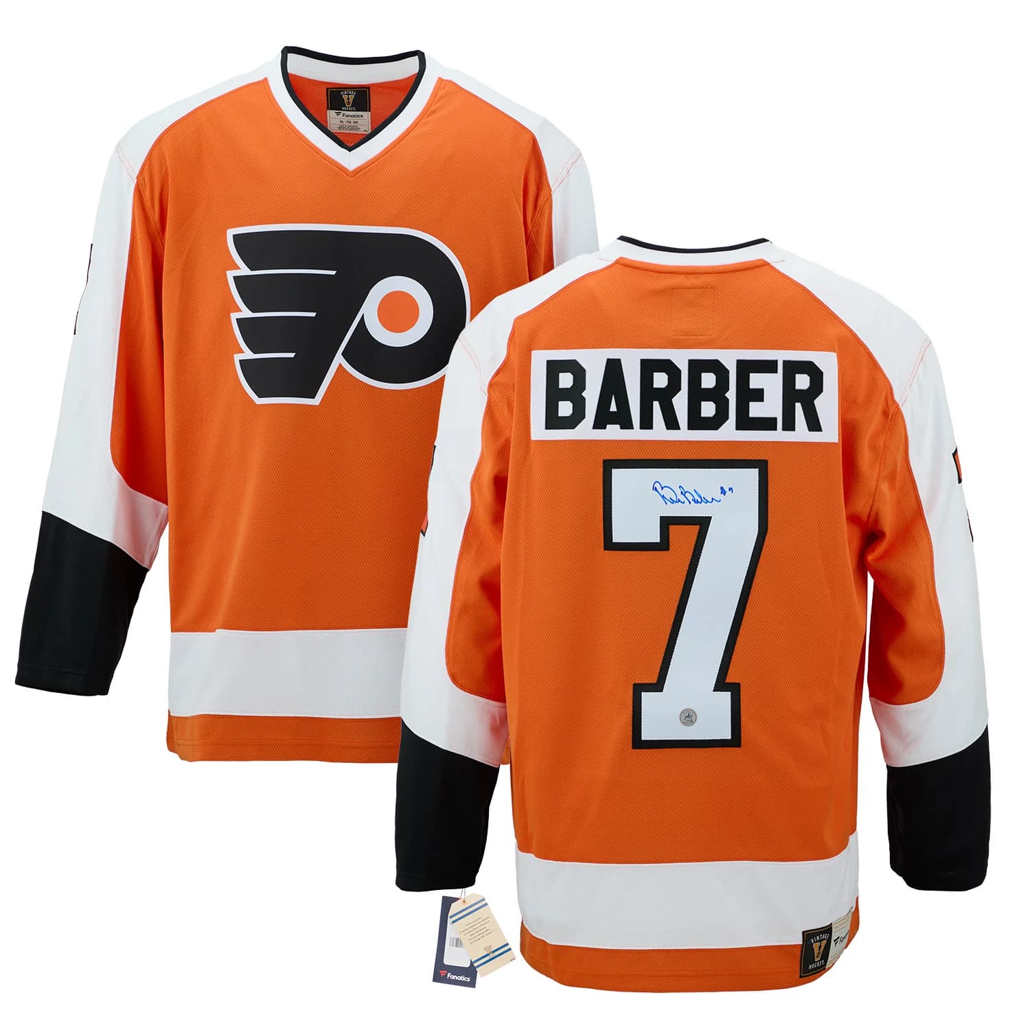 Bill Barber Signed Philadelphia Flyers Fanatics Throwback Jersey Bill Barber Jersey throwback, Philadelphia Flyers, view 3, supplier stock photo