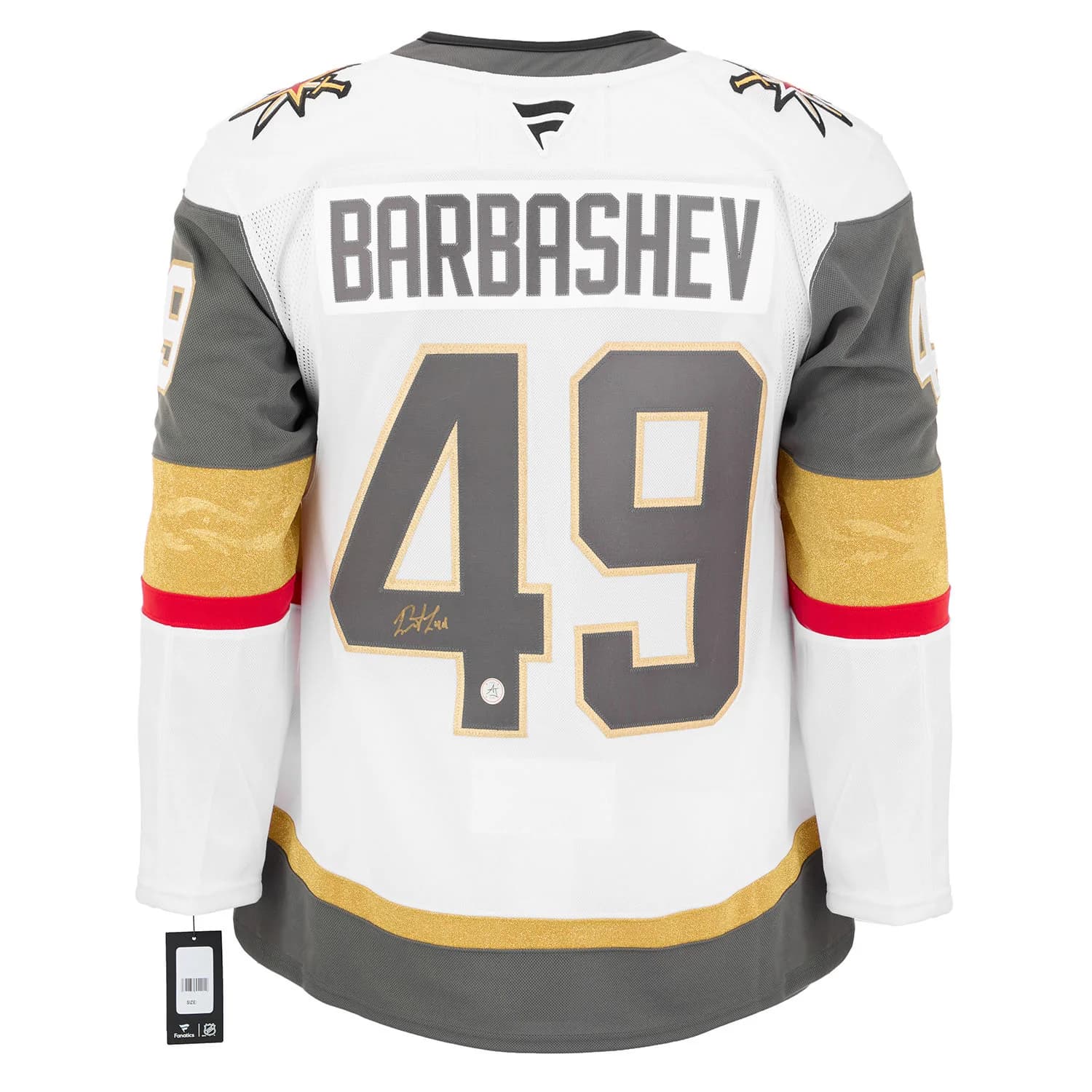 Ivan Barbashev Signed Vegas Golden Knights White Fanatics Premium Jersey Ivan Barbashev Jersey white-premium, Vegas Golden Knights, supplier stock photo