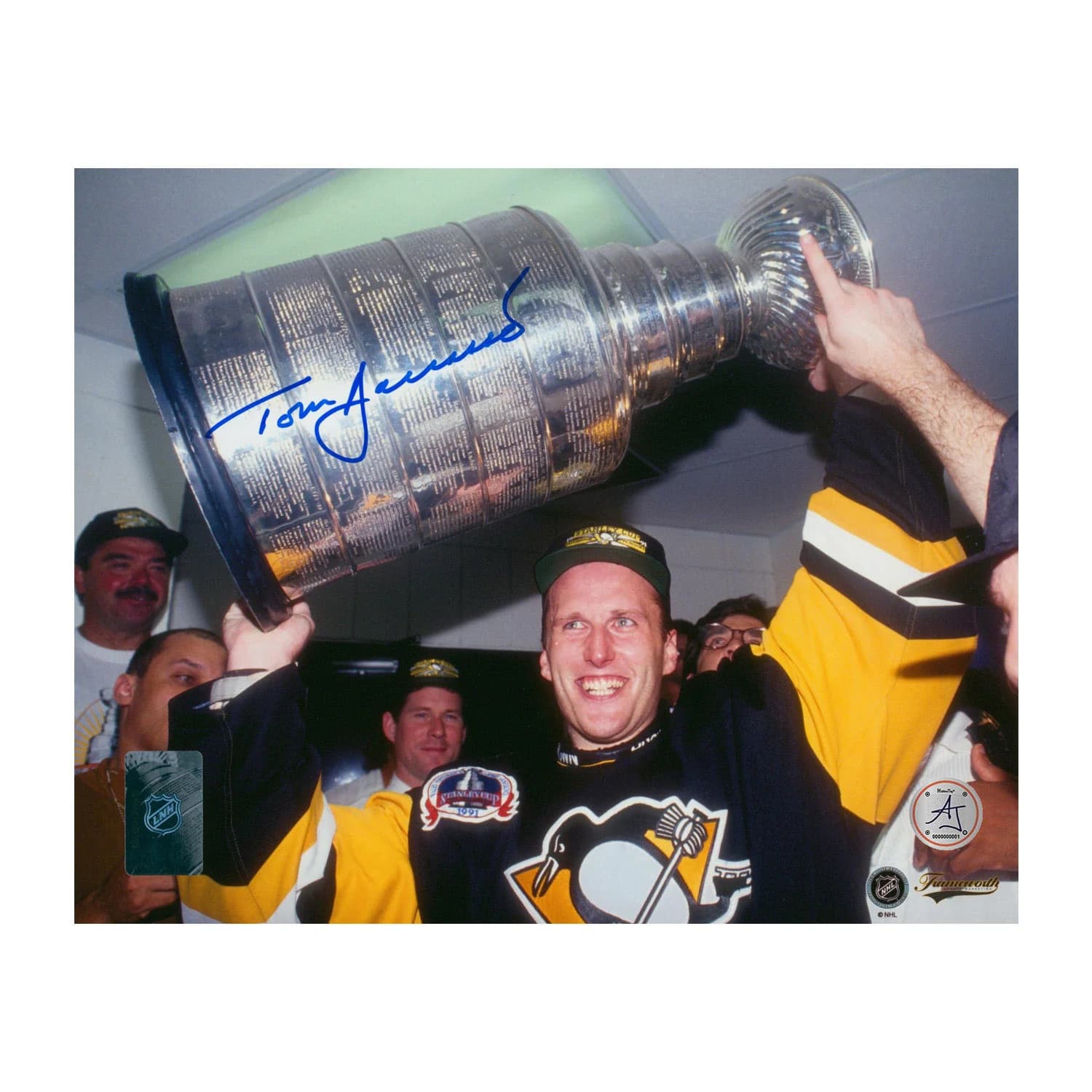 Tom Barrasso Autographed Pittsburgh Penguins Stanley Cup 8x10 Photo Tom Barrasso Photo 8x10-stanley-cup, Pittsburgh Penguins, supplier stock photo