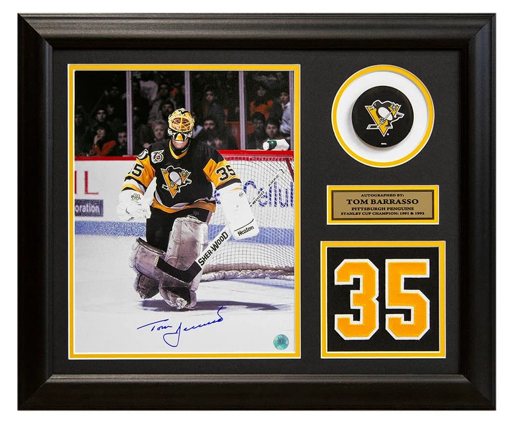 Tom Barrasso Signed Pittsburgh Penguins Game Day Number 20x24 Frame Tom Barrasso Other 20x24-game-day-number-frame, Pittsburgh Penguins, supplier stock photo