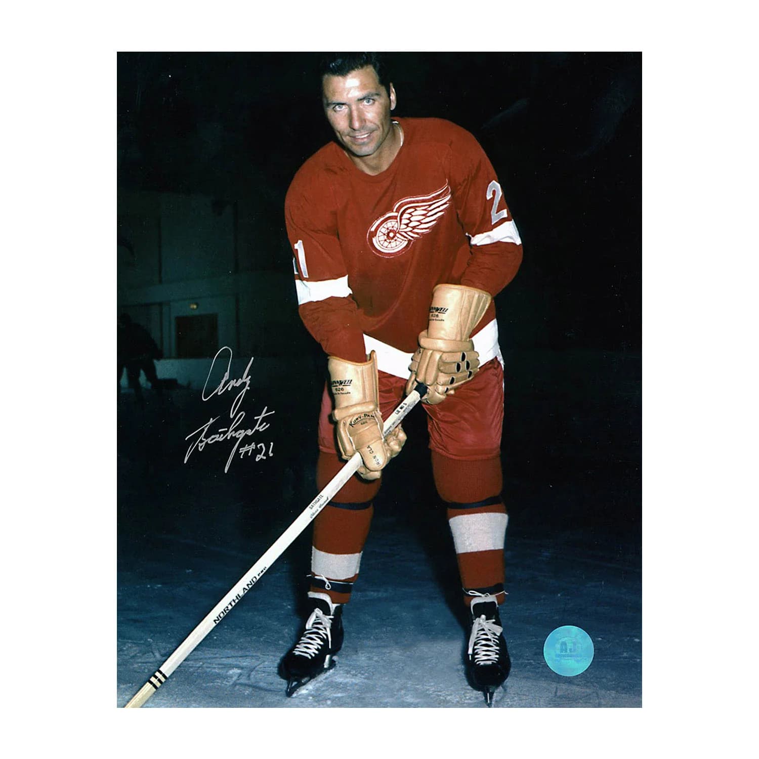 Andy Bathgate Autographed Detroit Red Wings Portrait 8x10 Photo Andy Bathgate Photo 8x10-portrait, Detroit Red Wings, supplier stock photo