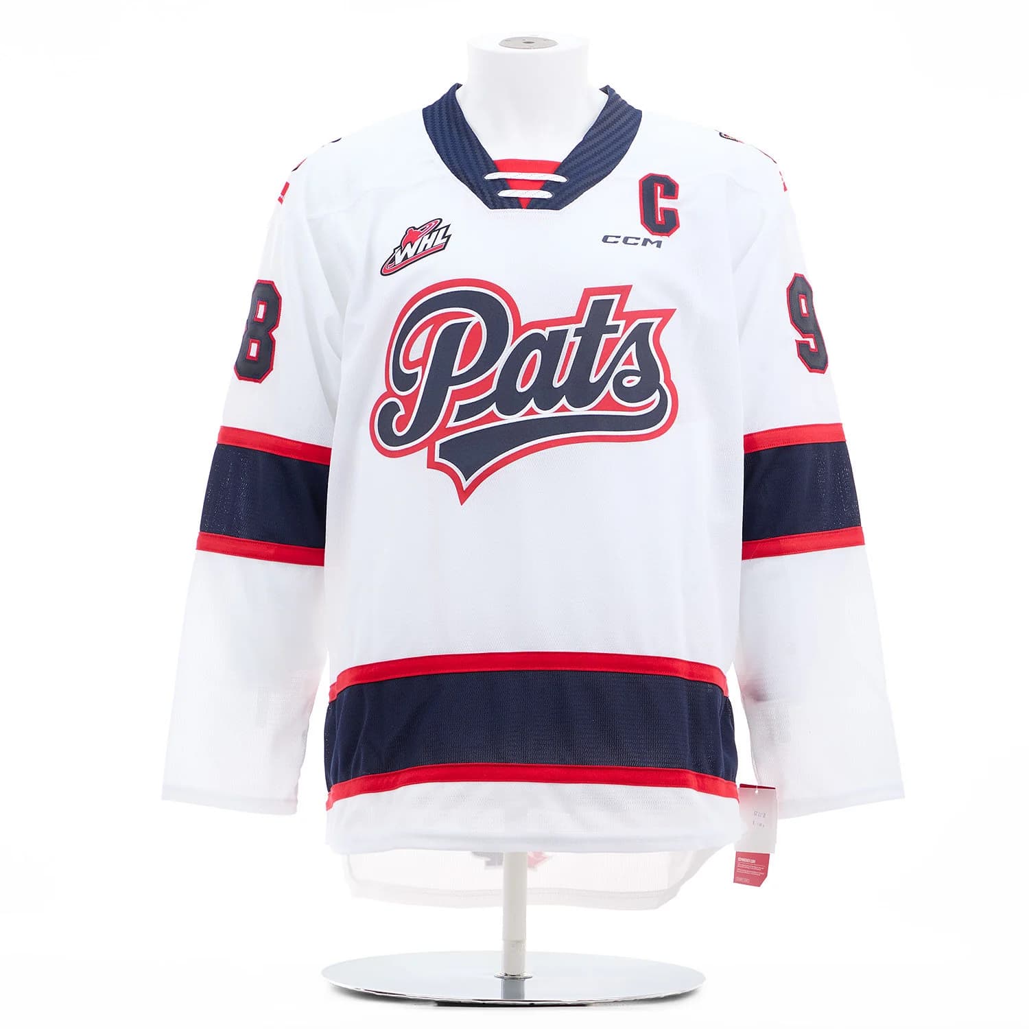 Connor Bedard Signed Regina Pats White Replica CCM Hockey Jersey Connor Bedard Jersey connor-bedard-regina-pats-white-replica, view 2, supplier stock photo