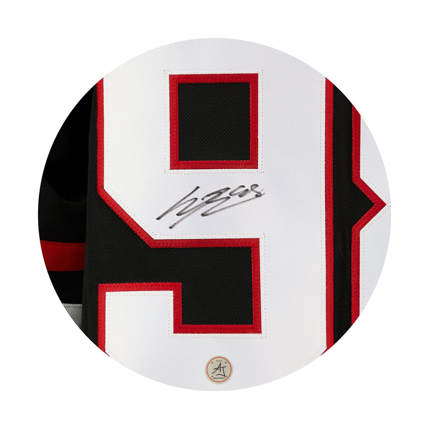 Connor Bedard Autographed Chicago Blackhawks Alt Black Fanatics Premium Jersey Connor Bedard Jersey connor-bedard-alt-black-premium, Chicago Blackhawks, view 3, supplier stock photo