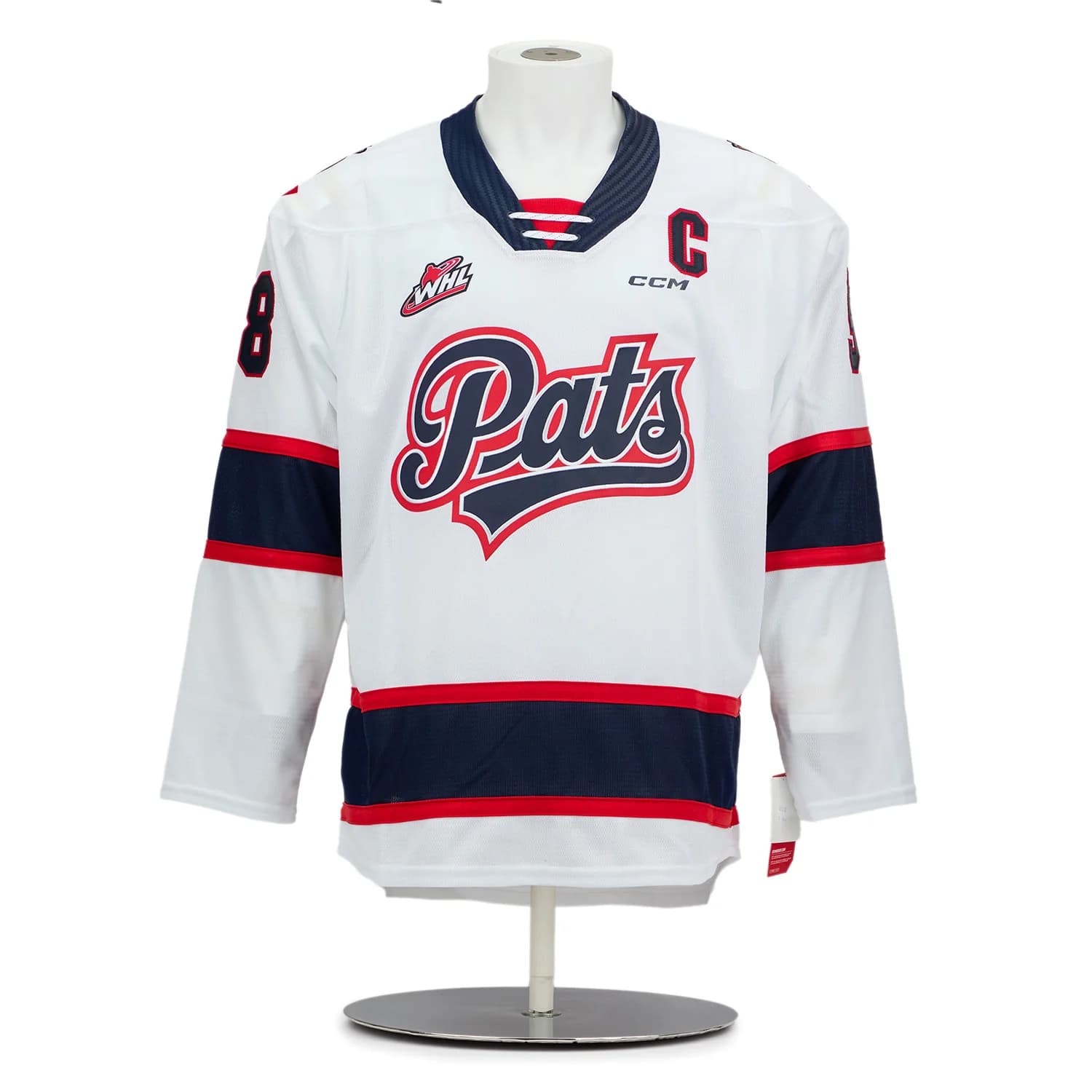 Connor Bedard Signed Regina Pats White Replica CCM Hockey Jersey Connor Bedard Jersey connor-bedard-regina-pats-white-replica, view 2, supplier stock photo