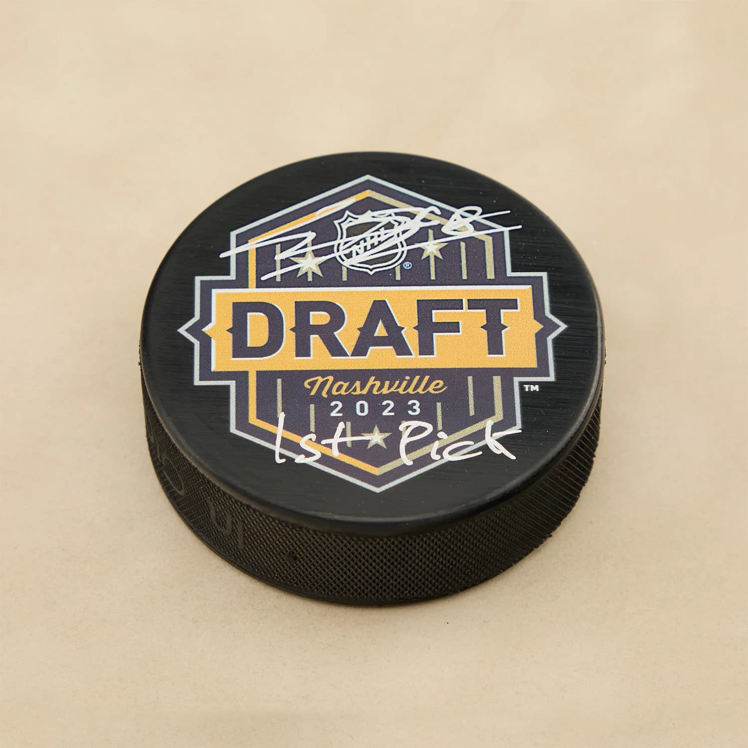 Connor Bedard Signed 2023 NHL Entry Draft Puck with 1st Pick Note Connor Bedard Puck connor-bedard-2023-nhl-entry-draft, supplier stock photo