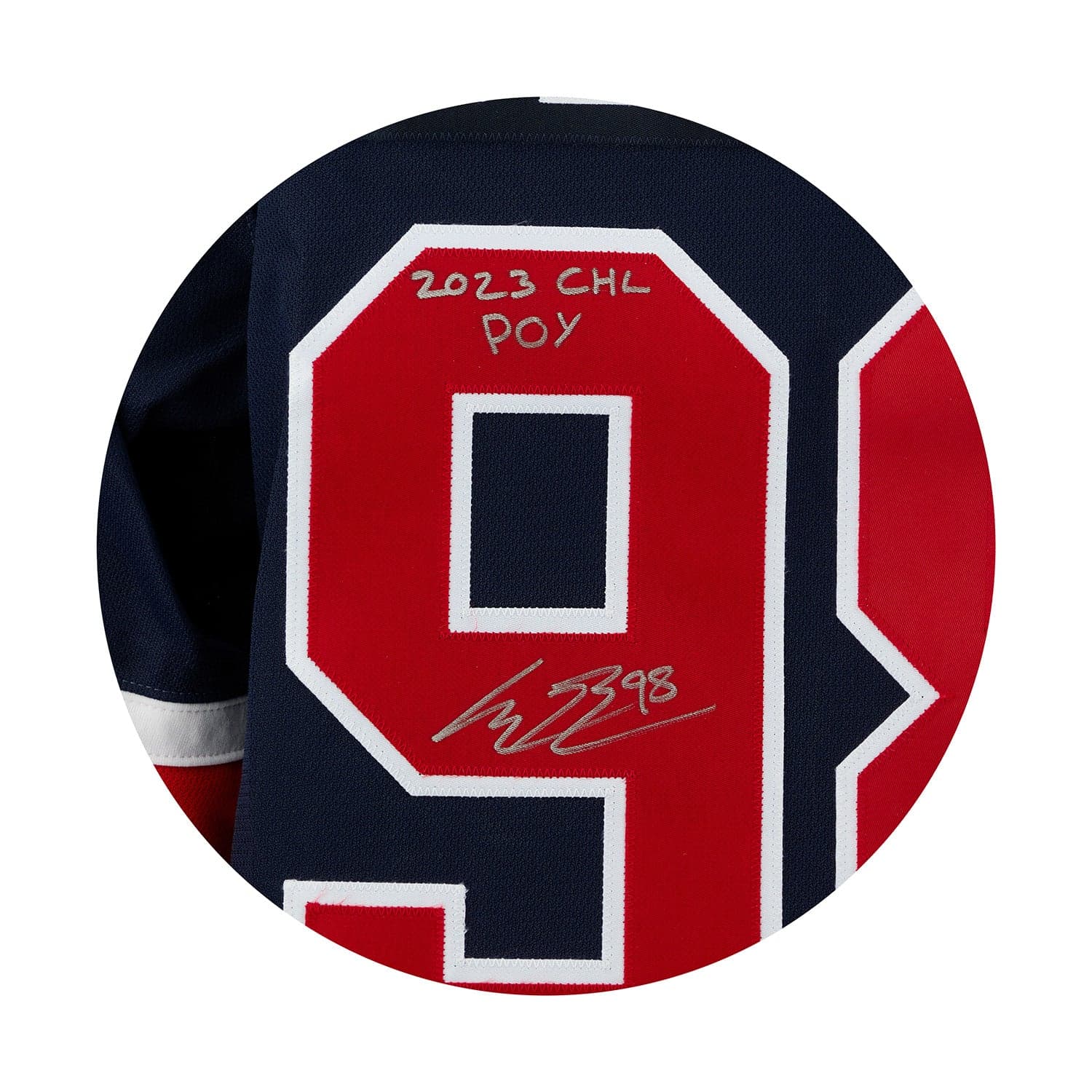 Connor Bedard Regina Pats Signed & Inscribed CHL POY Authentic CCM Jersey #18/98 Connor Bedard Jersey connor-bedard-regina-pats-inscribed-chl, view 3, supplier stock photo