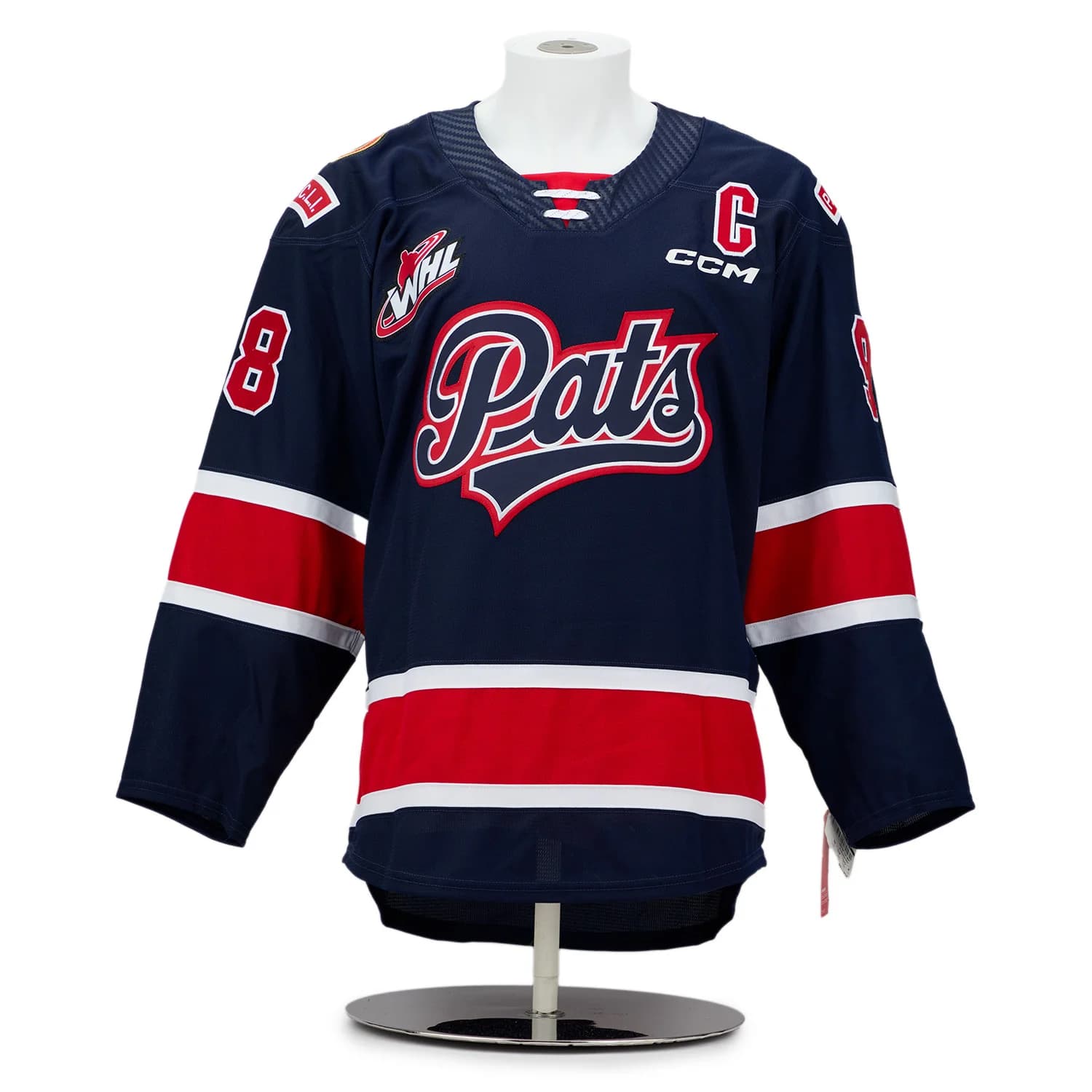 Connor Bedard Regina Pats Signed & Inscribed CHL POY Authentic CCM Jersey #18/98 Connor Bedard Jersey connor-bedard-regina-pats-inscribed-chl, view 2, supplier stock photo