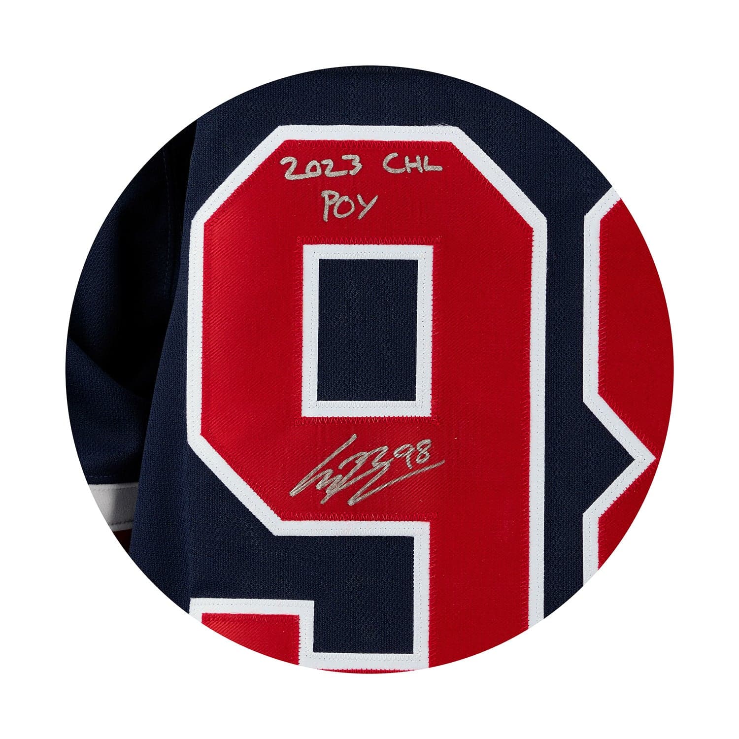 Connor Bedard Regina Pats Signed & Inscribed CHL POY Authentic CCM Jersey #98/98 Connor Bedard Jersey connor-bedard-regina-pats-inscribed-chl, view 3, supplier stock photo