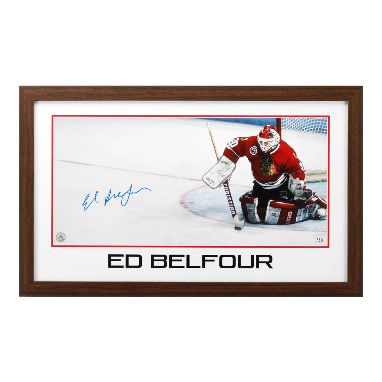 Ed Belfour Chicago Blackhawks Prominent Signature 16x26 Frame #/30 Ed Belfour Other 16x26-prominent-frame-30, Chicago Blackhawks, supplier stock photo
