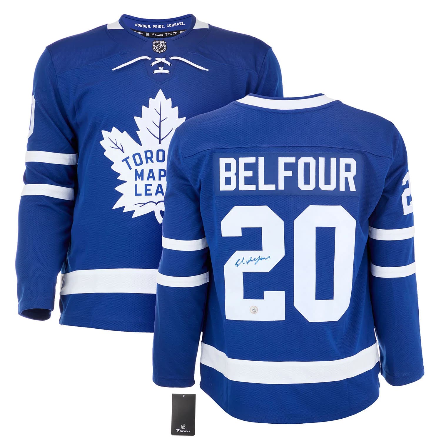 Ed Belfour Autographed Toronto Maple Leafs Fanatics Breakaway Jersey Ed Belfour Jersey breakaway, Toronto Maple Leafs, view 3, supplier stock photo
